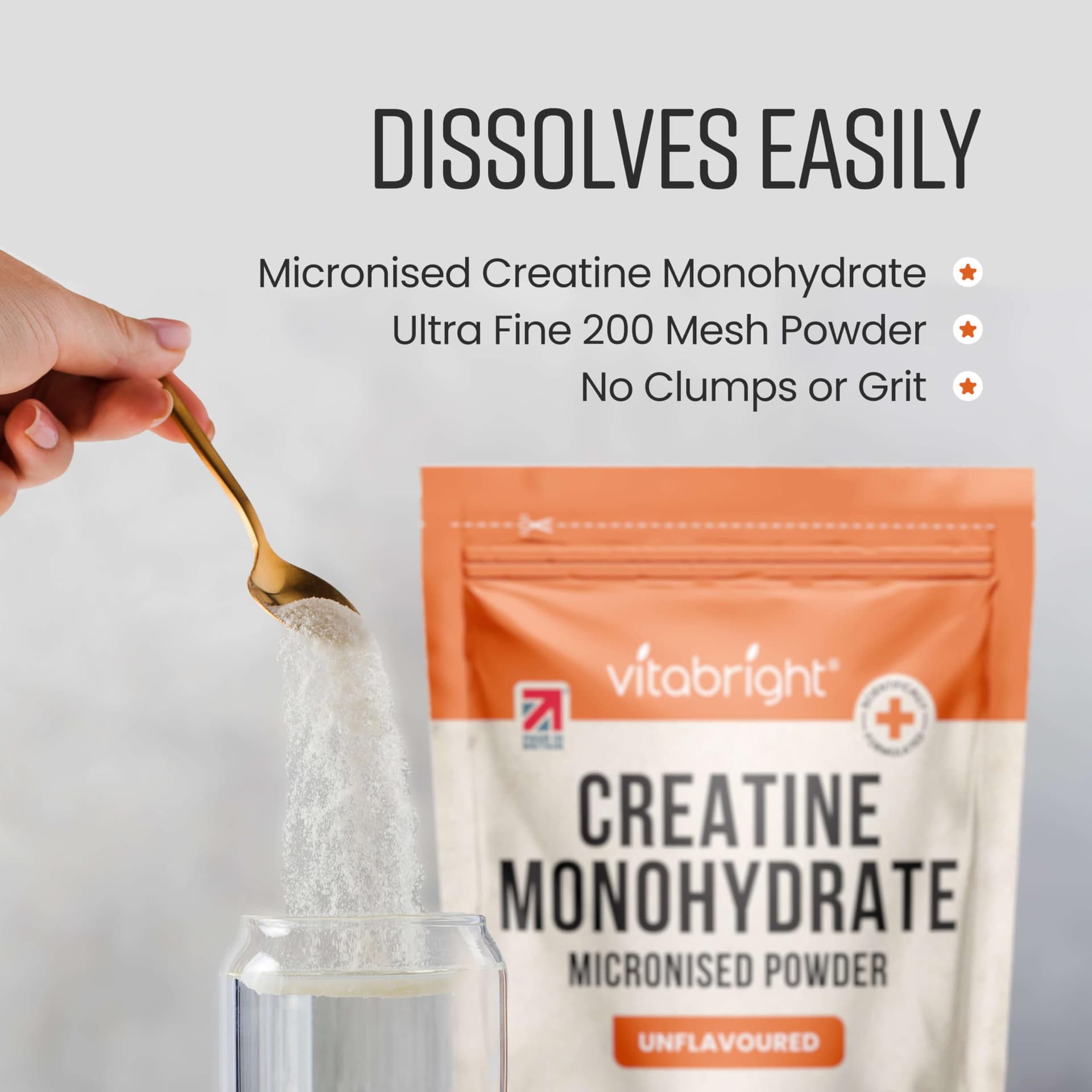 VitaBright Creatine Monohydrate Powder Micronised | 400g – Bild 6