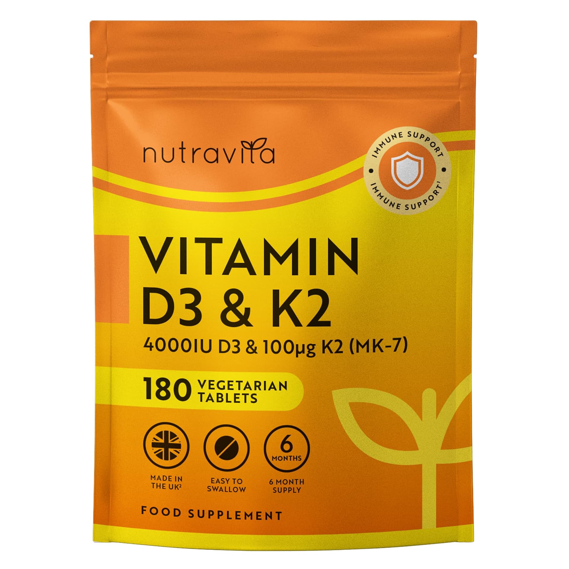Nutravita Vitamin D3 4000 iu & Vitamin K2 100μg (MK7)
