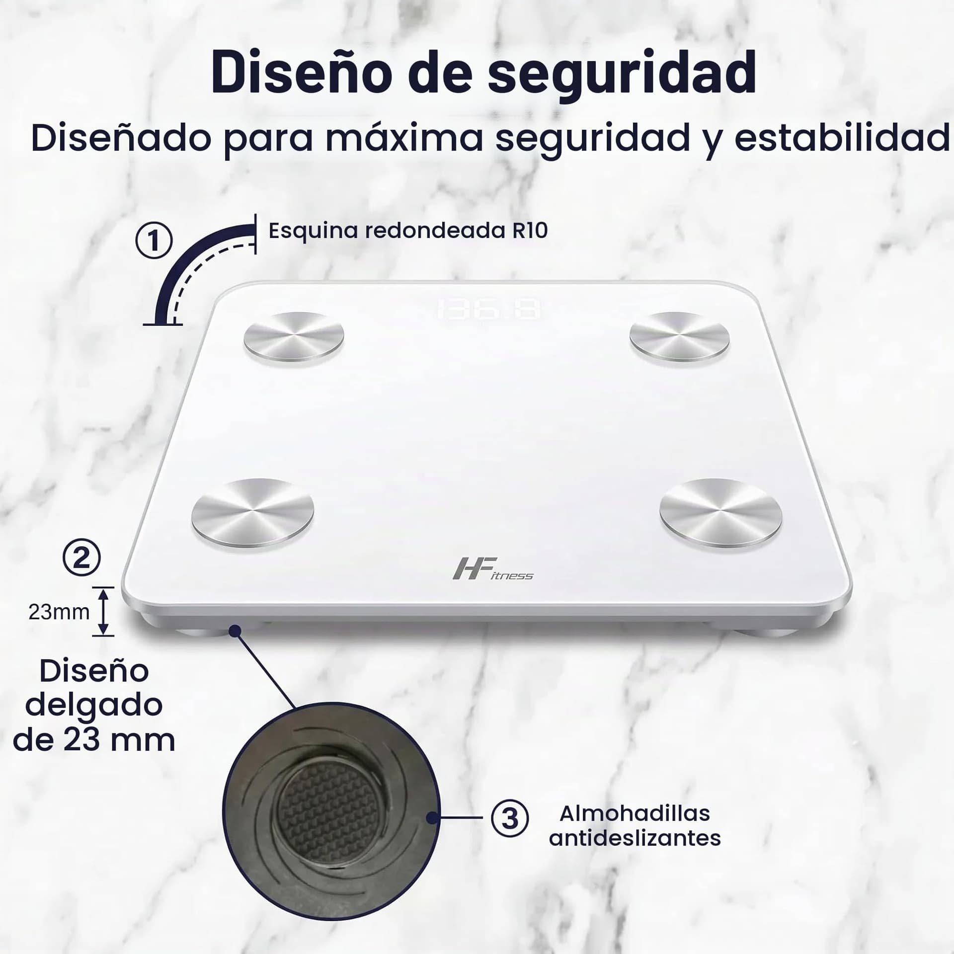 HomeFashion HFitness Báscula Inteligente de Grasa Corporal – Bild 8