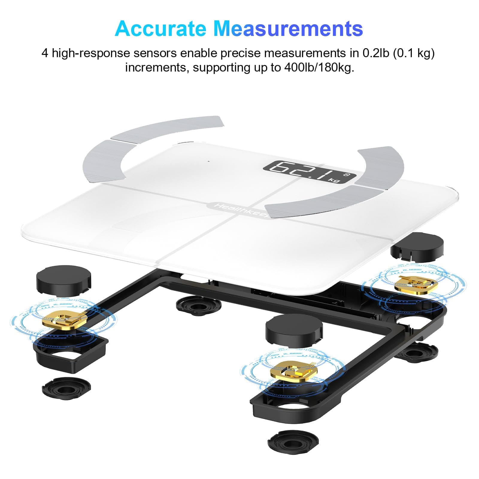 Healthkeep Smart Body Fat Scale with 13 Body Composition – Bild 7