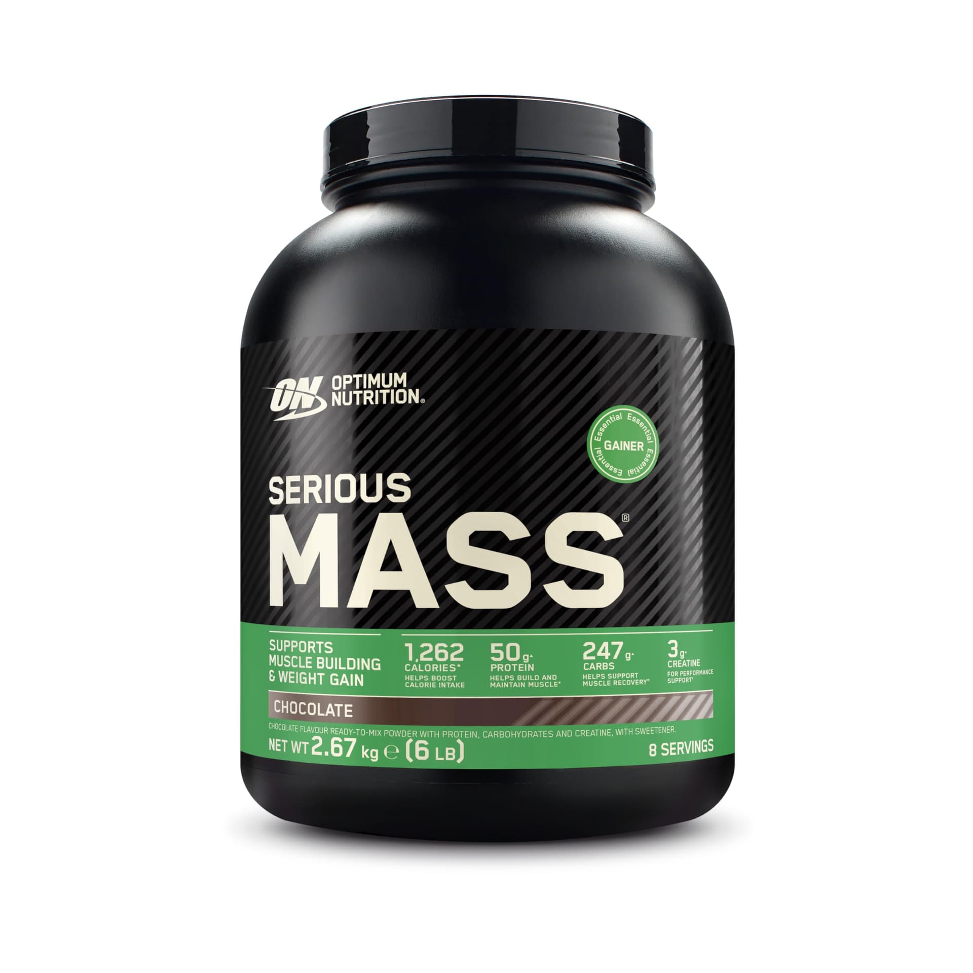 Optimum Nutrition Serious Mass 2025 Weight Gainer Pulver, Geschmack Schokolade, 2.66kg