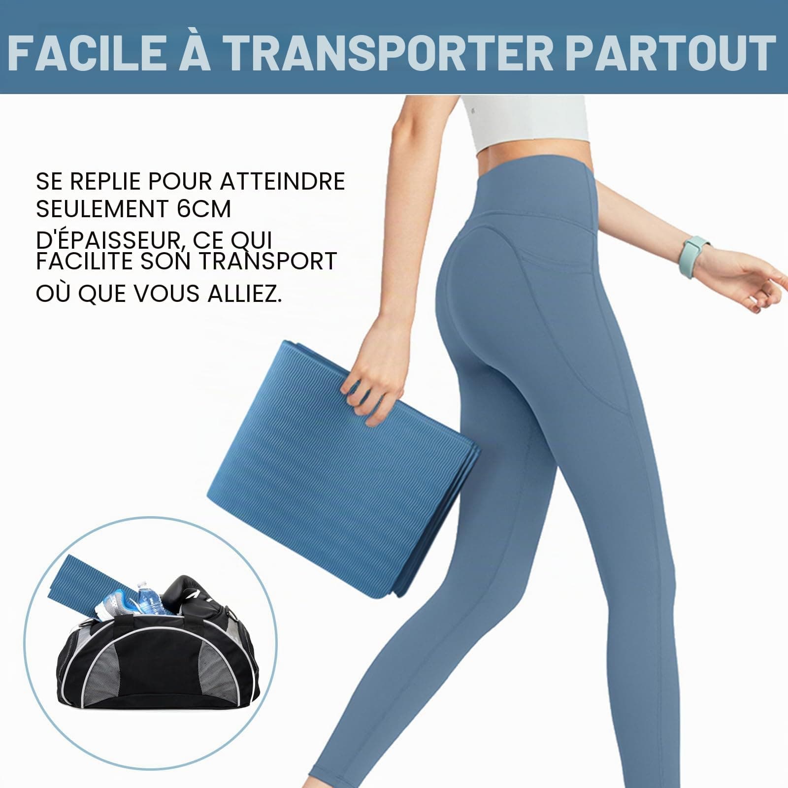 Good Nite Tapis de yoga pliable antidérapant portable léger – Bild 4