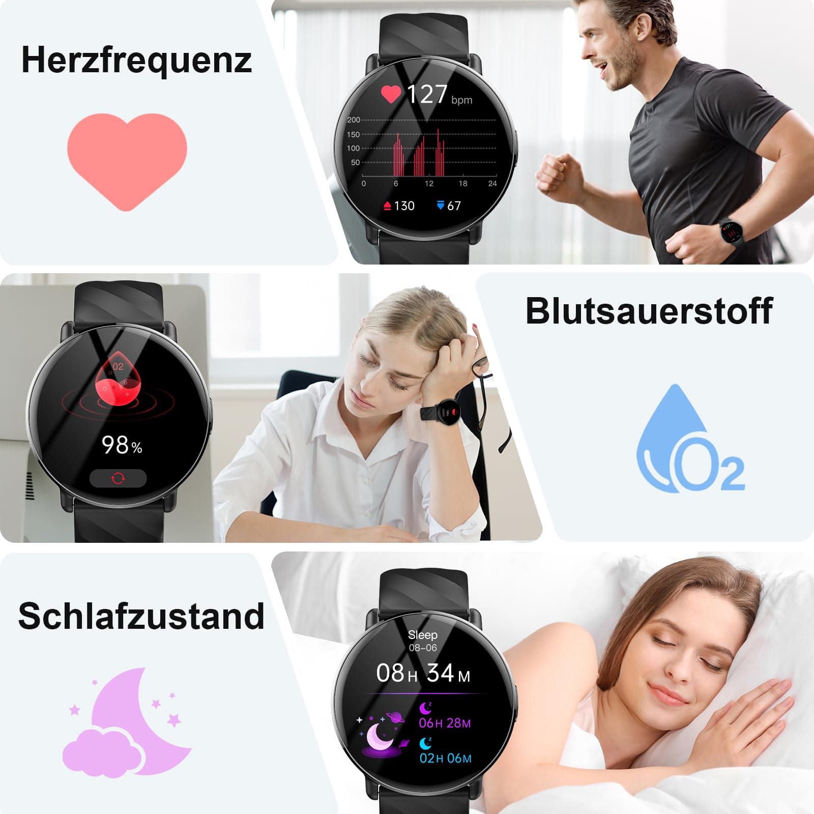 OWMSIC Smartwatch Damen Herren mit ChatGPT KI-Assistent – Bild 3