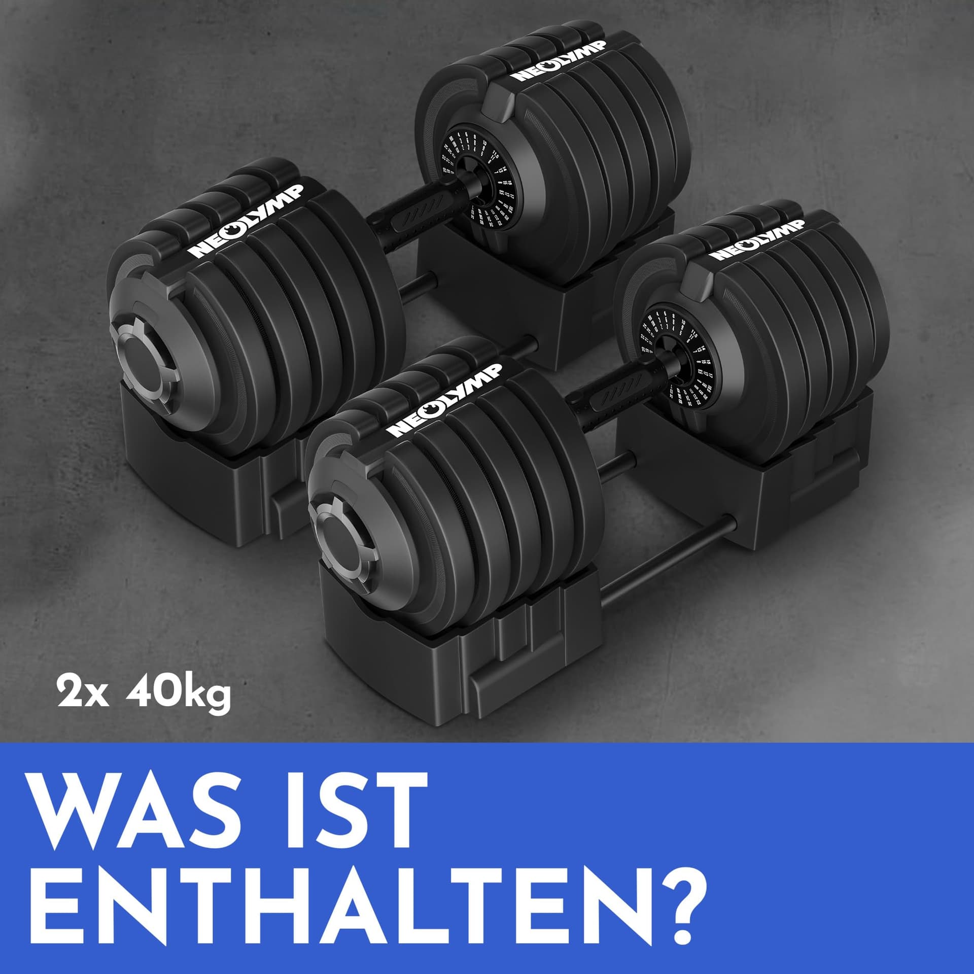 NEOLYMP 2er Set Kurzhantel verstellbar (2-40 kg – Bild 8