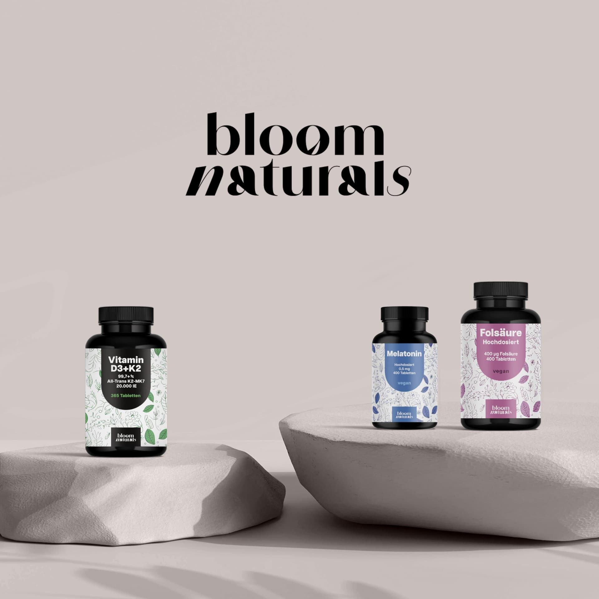 Bloom Naturals Beauty Supplements Vitamin D3 K2 hochdosiert – 365 Tabletten – Bild 7