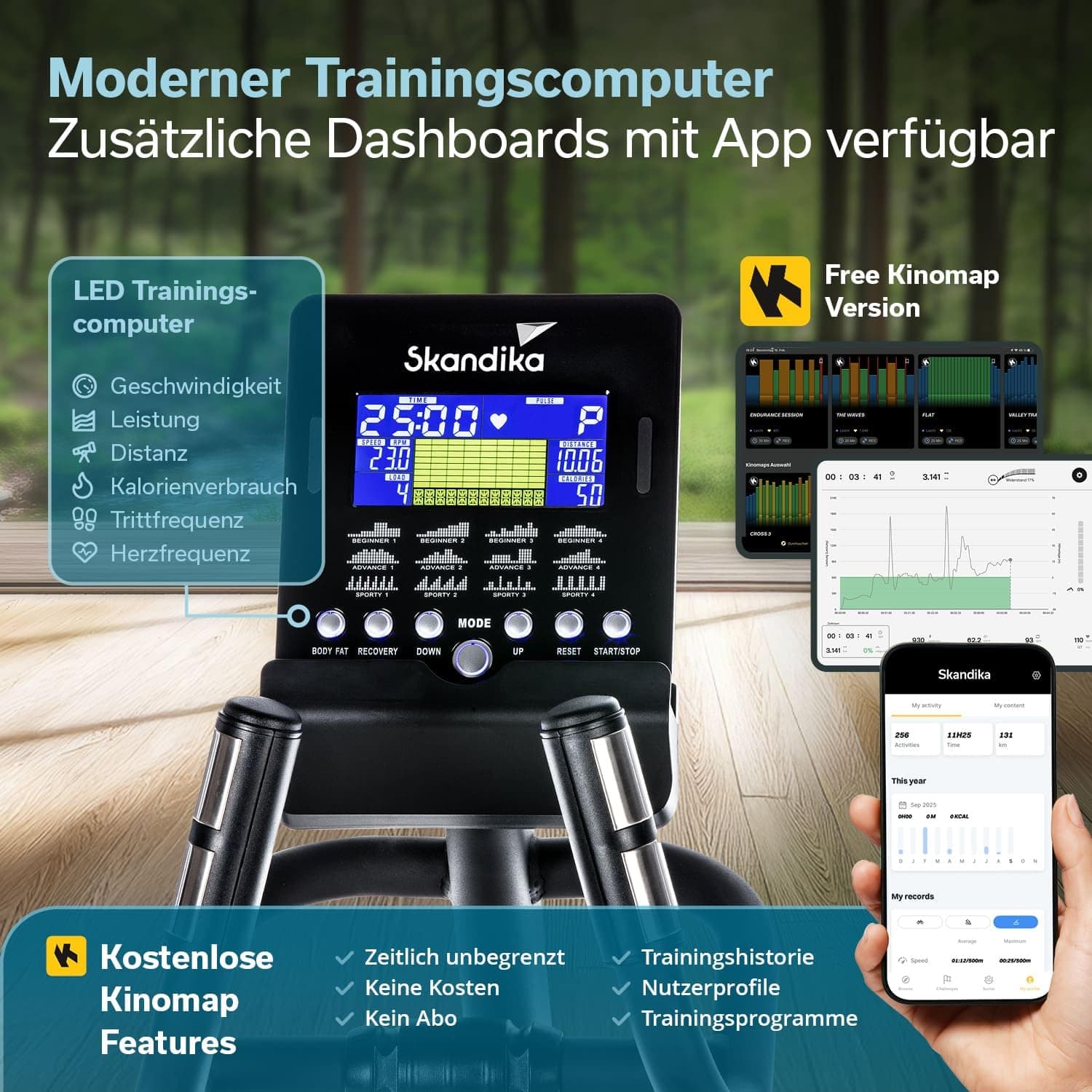 Skandika Crosstrainer für Zuhause Carbon Champ – Bild 4