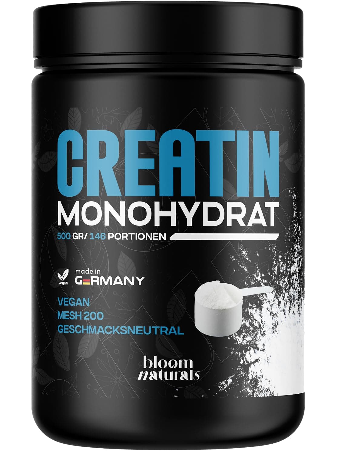 Bloom Naturals Beauty Supplements Creatin Monohydrat Pulver 500g