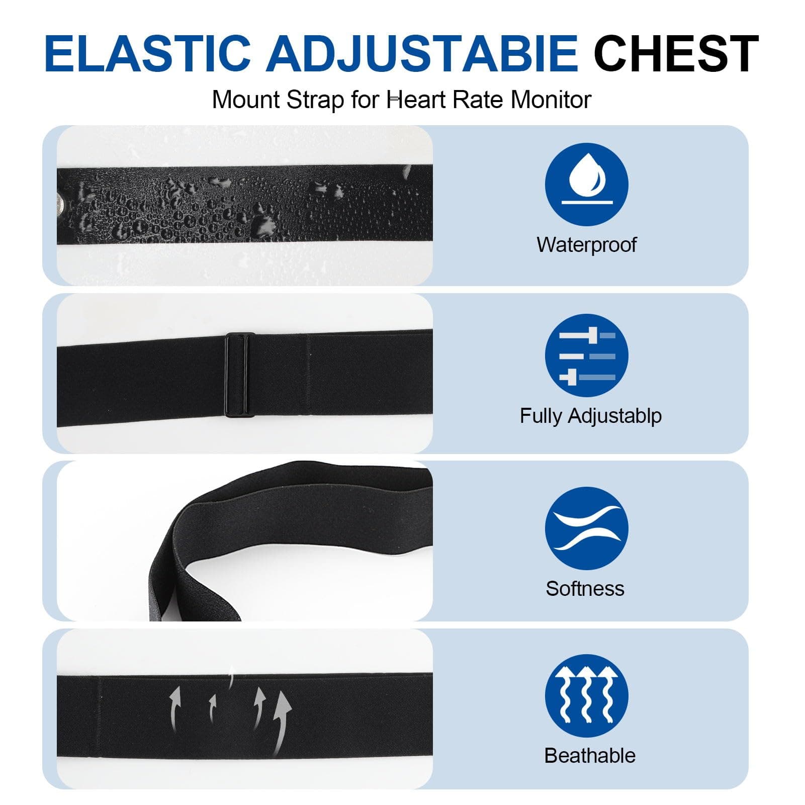 Lotbun Ceinture Cardio Réglable (70 cm à 105 cm) pour – Bild 5