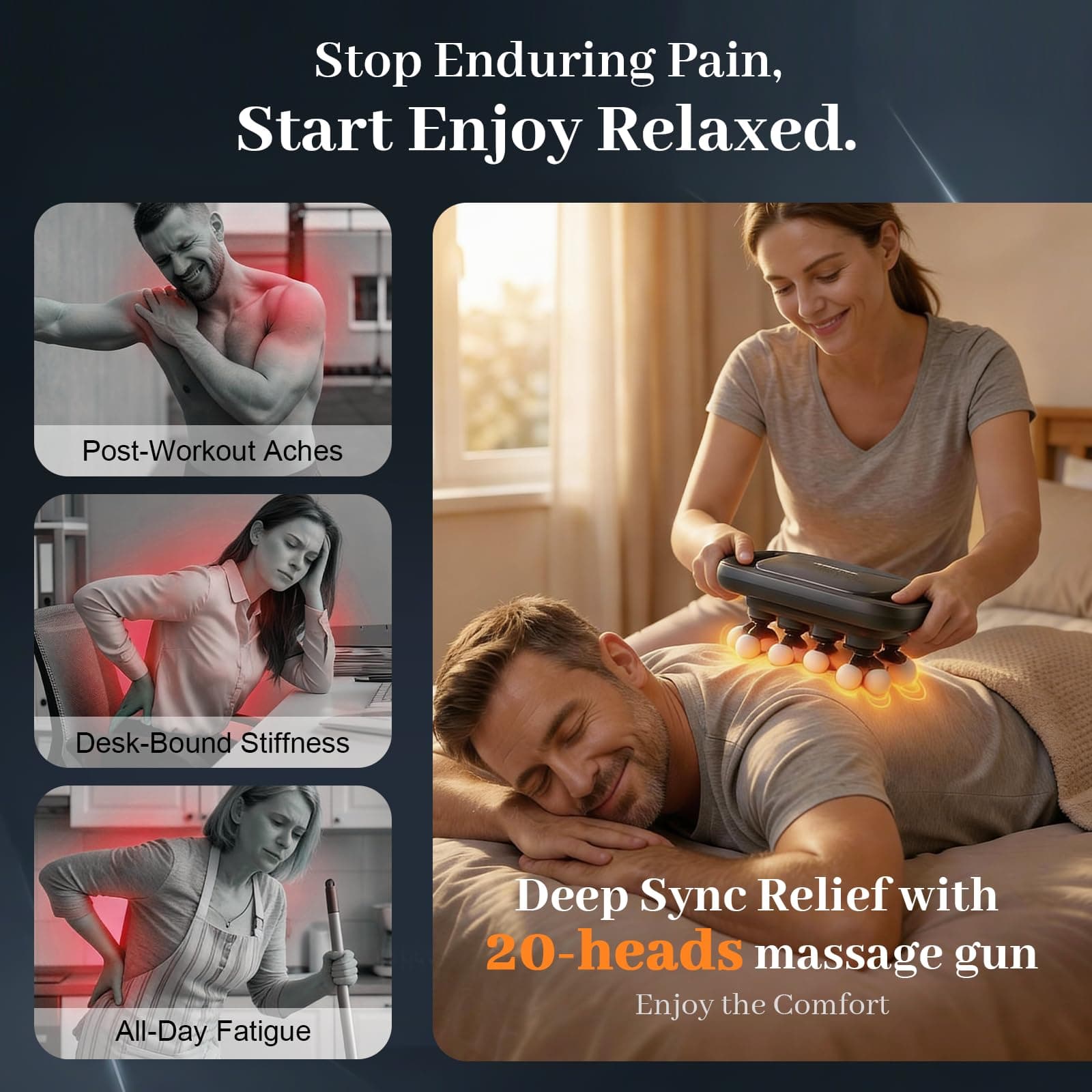 LIONVISON Massage Gun Deep Tissue: 20 Interactive Heads – Bild 5