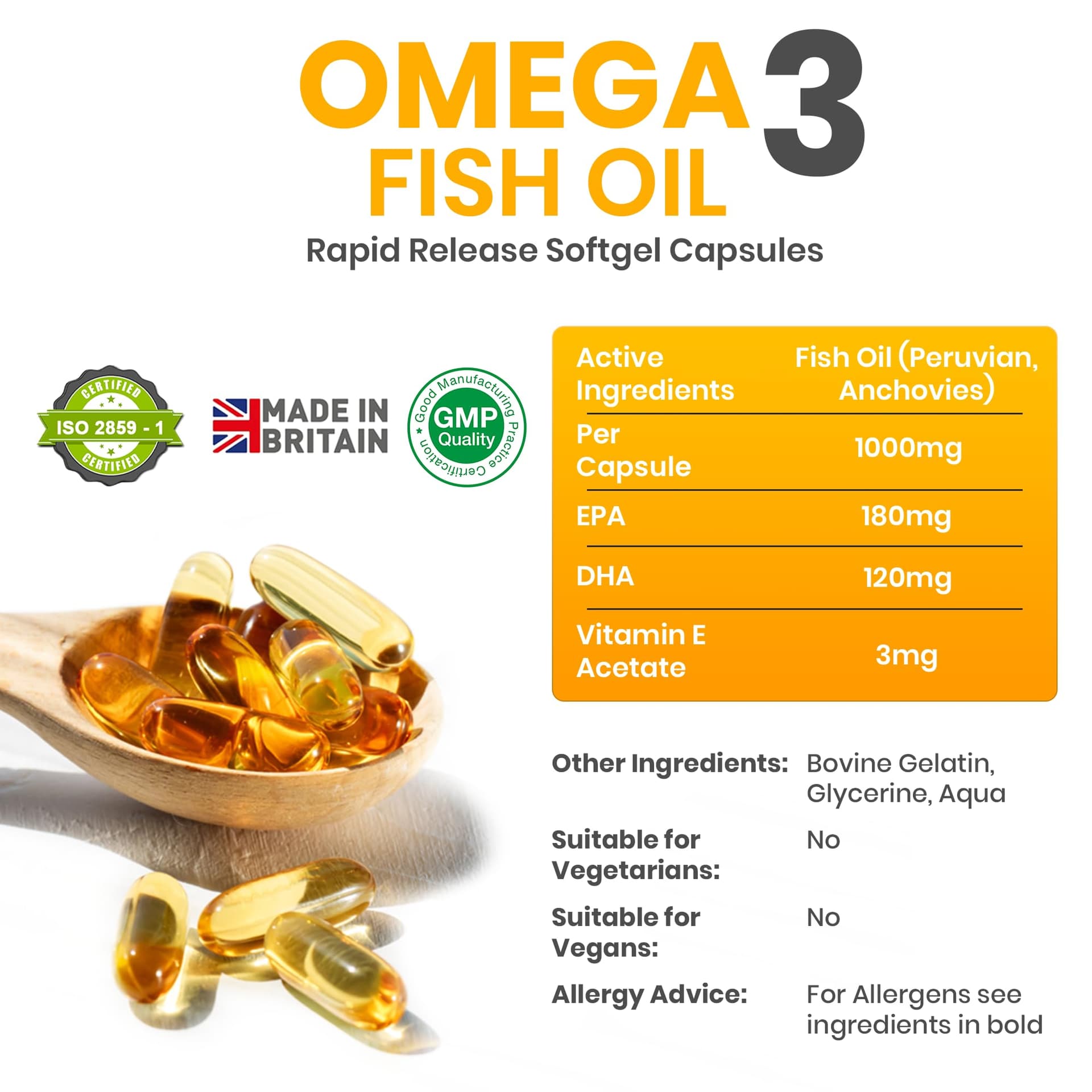 Red Label Health Omega 3 Fish Oil 1000mg – Bild 2