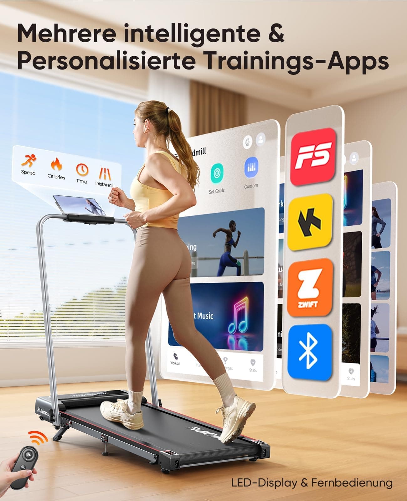 RUNIMON 6 IN 1 Laufband für Zuhause mit Neigung,12km/h Walking Pad – Bild 2