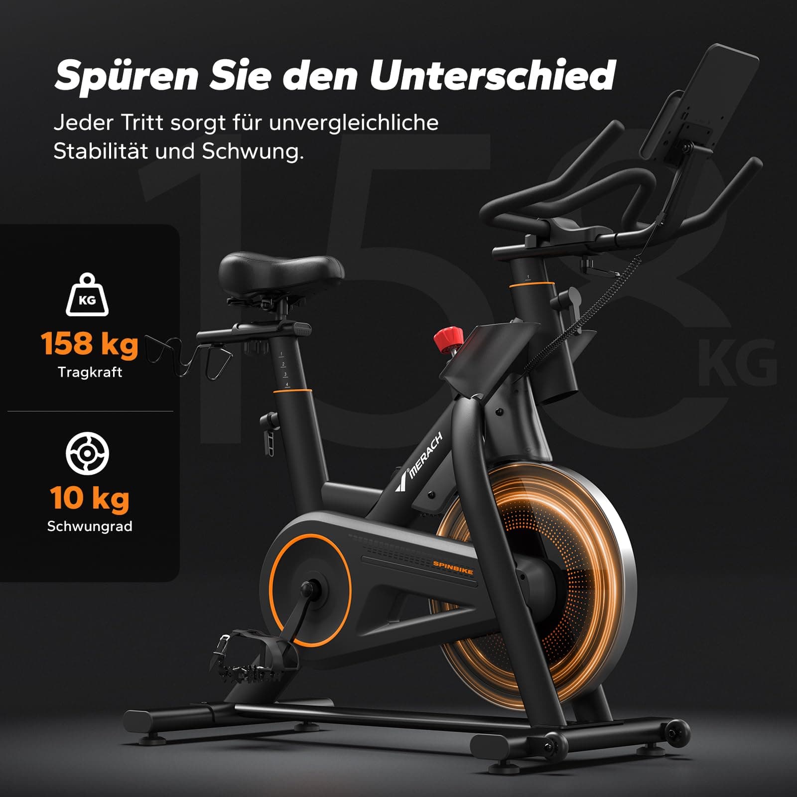 MERACH Heimtrainer Fahrrad mit Magnetischem Widerstand – Bild 2