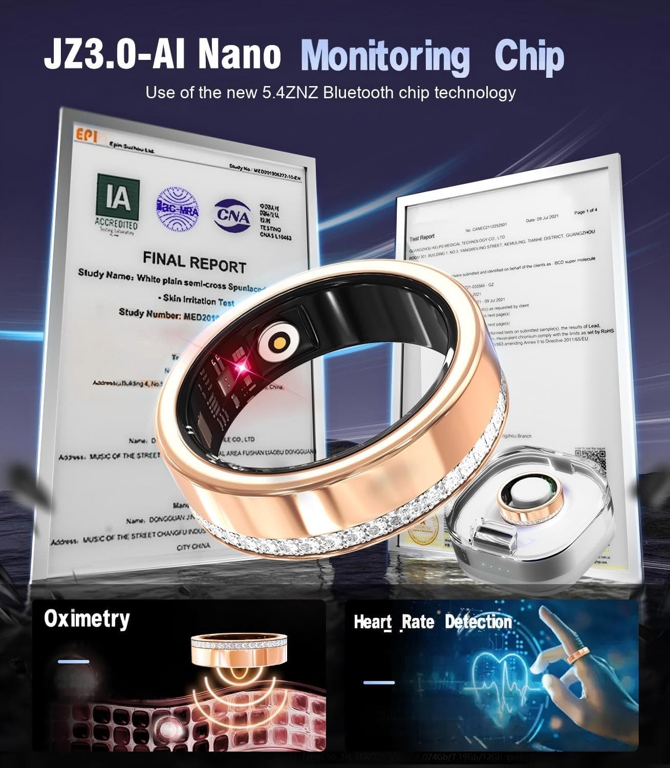 Generic Smart Health Ring Diamond Men's and Women's Sleep and – Bild 3