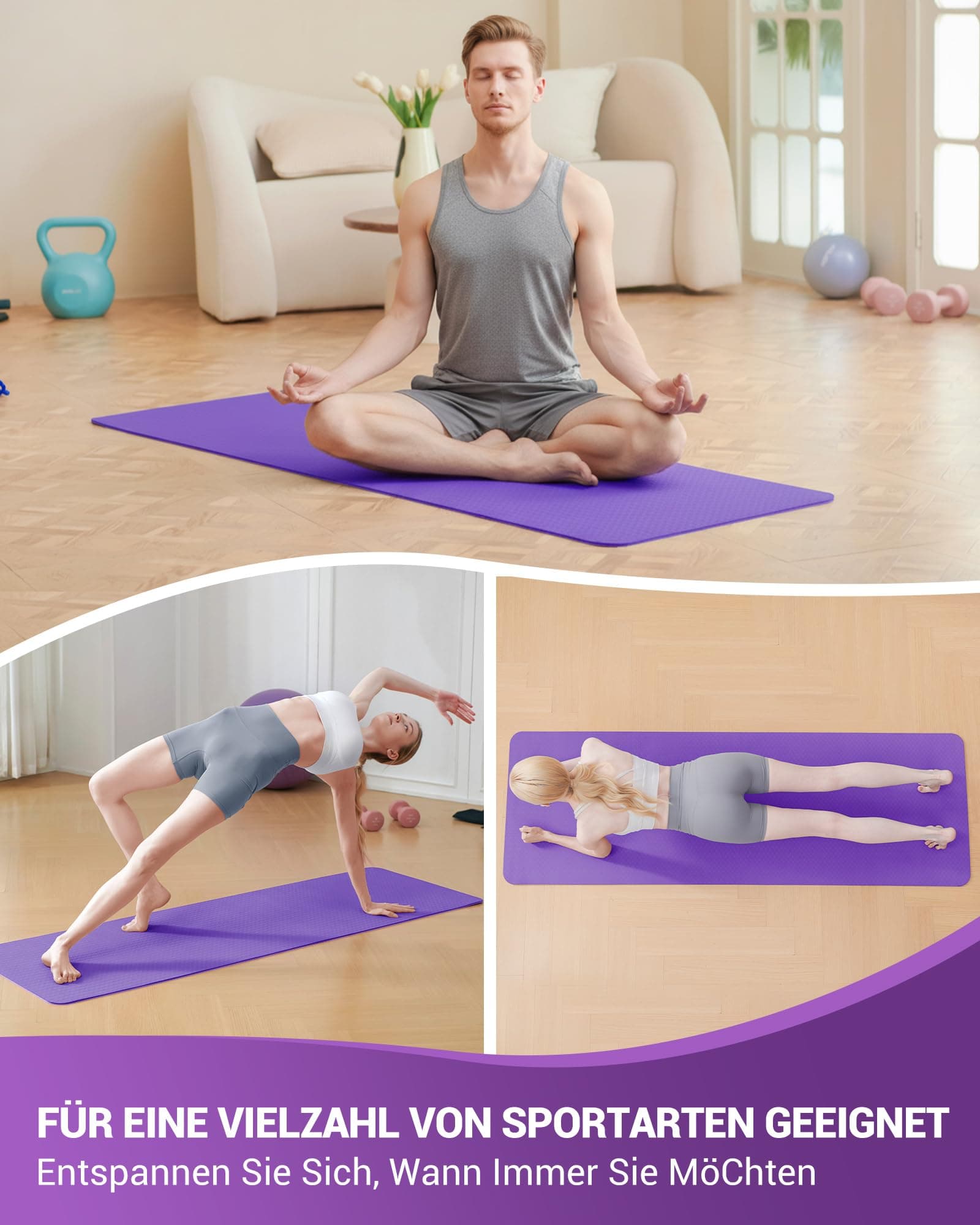 Narwhal Good Nite Gymnastikmatte Fitnessmatte Trainingsmatte – Bild 5
