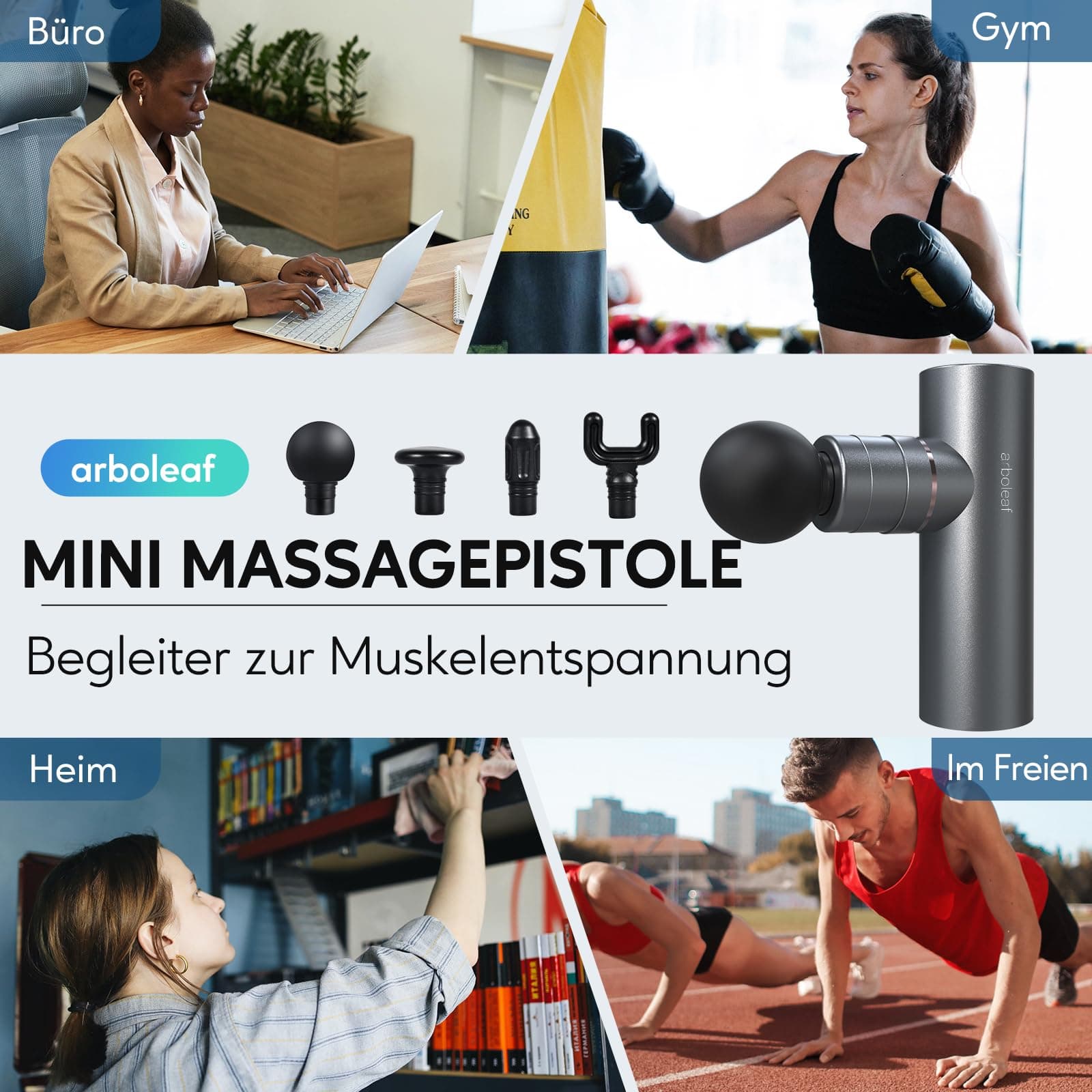 arboleaf Massagepistole mini Massage gun, 3200 U/min 0,47kg – Bild 7
