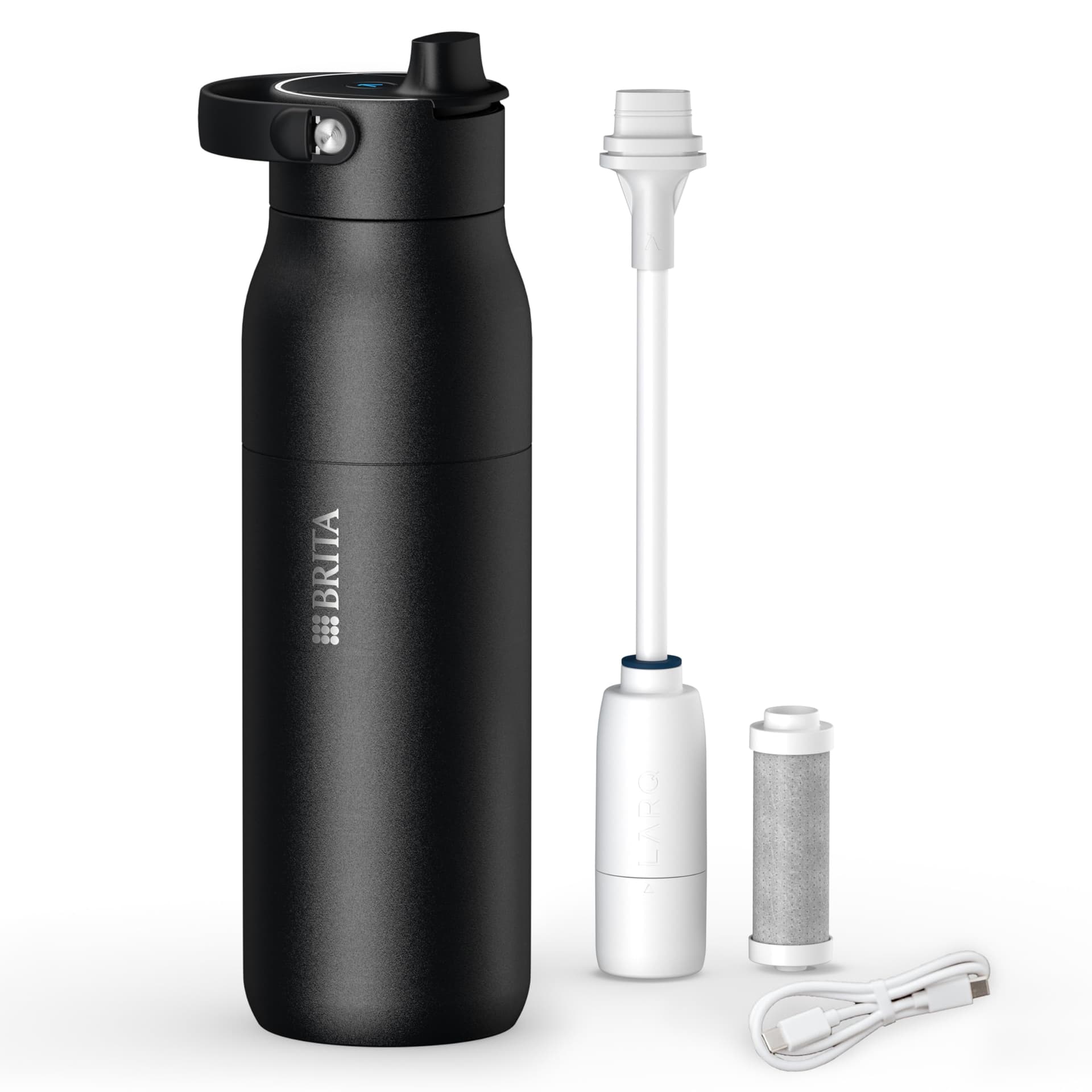 BRITA LARQ iQ Digitale Filter Trinkflasche schwarz (1 L
