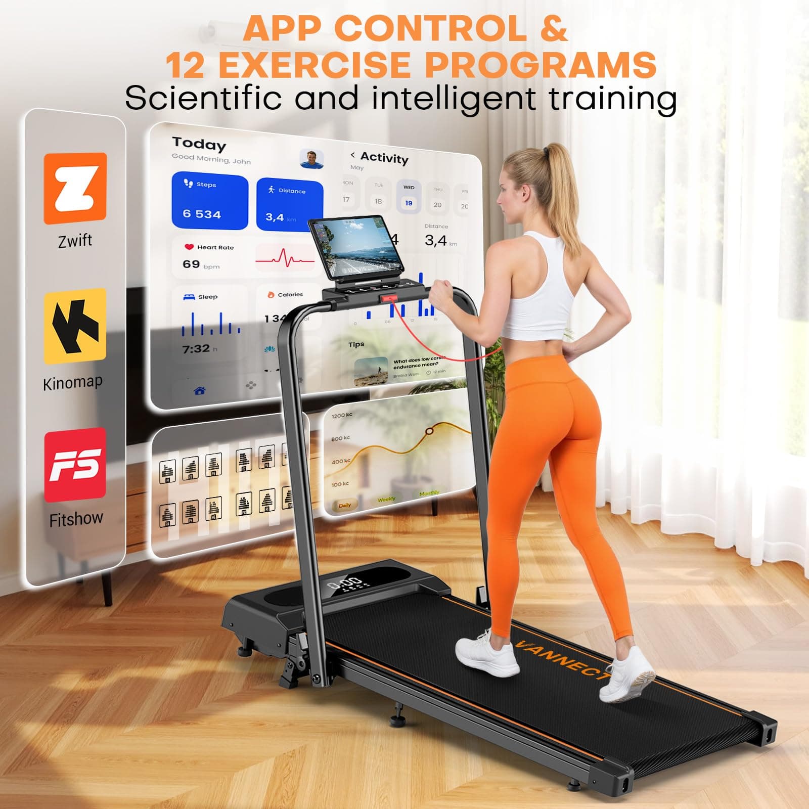 vannect 6 in 1 Folding Treadmill with 12KM/H – Bild 4