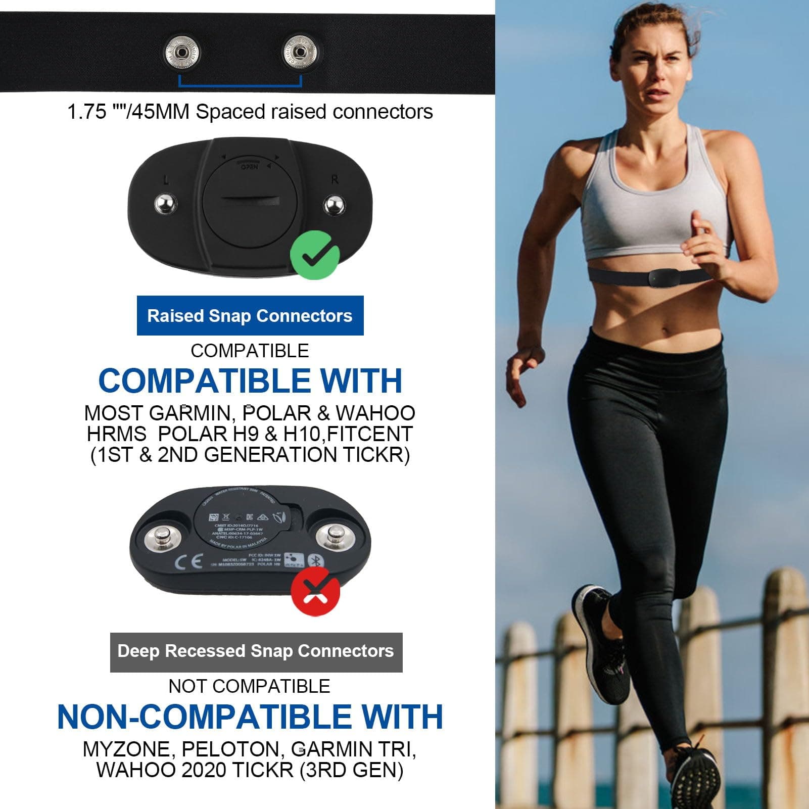 Lotbun Ceinture Cardio Réglable (70 cm à 105 cm) pour – Bild 4