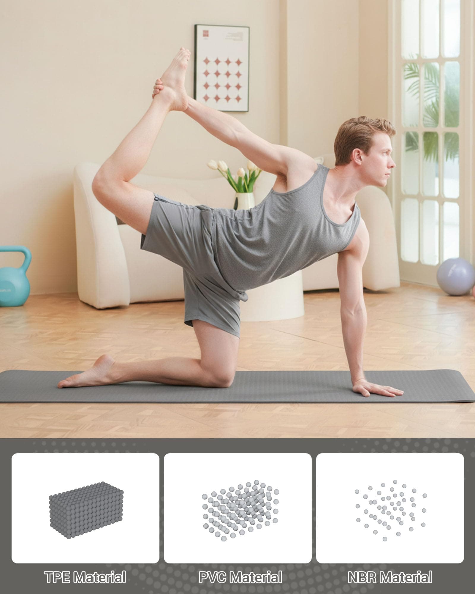 Narwhal Good Nite Tapis de Yoga de Gymnastique de Exercice Fitness – Bild 5