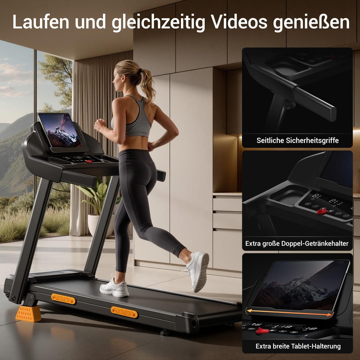 LONTEK Laufband für Zuhause Klappbar mit Steigung – Bild 5