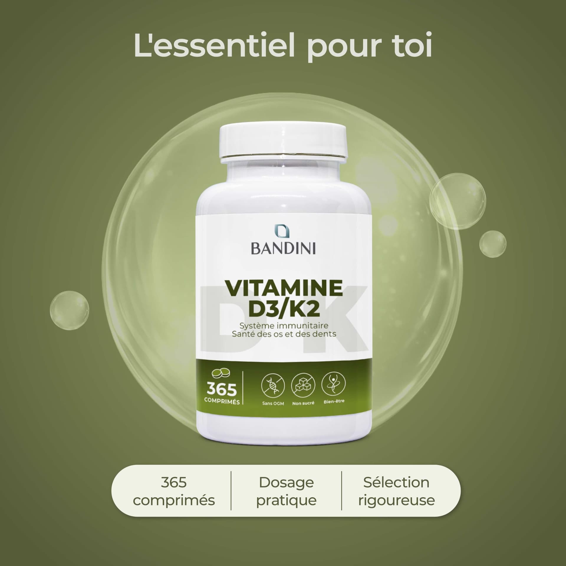 BANDINI ® Vitamina D3 K2 | 365 COMPRESSE – Bild 4