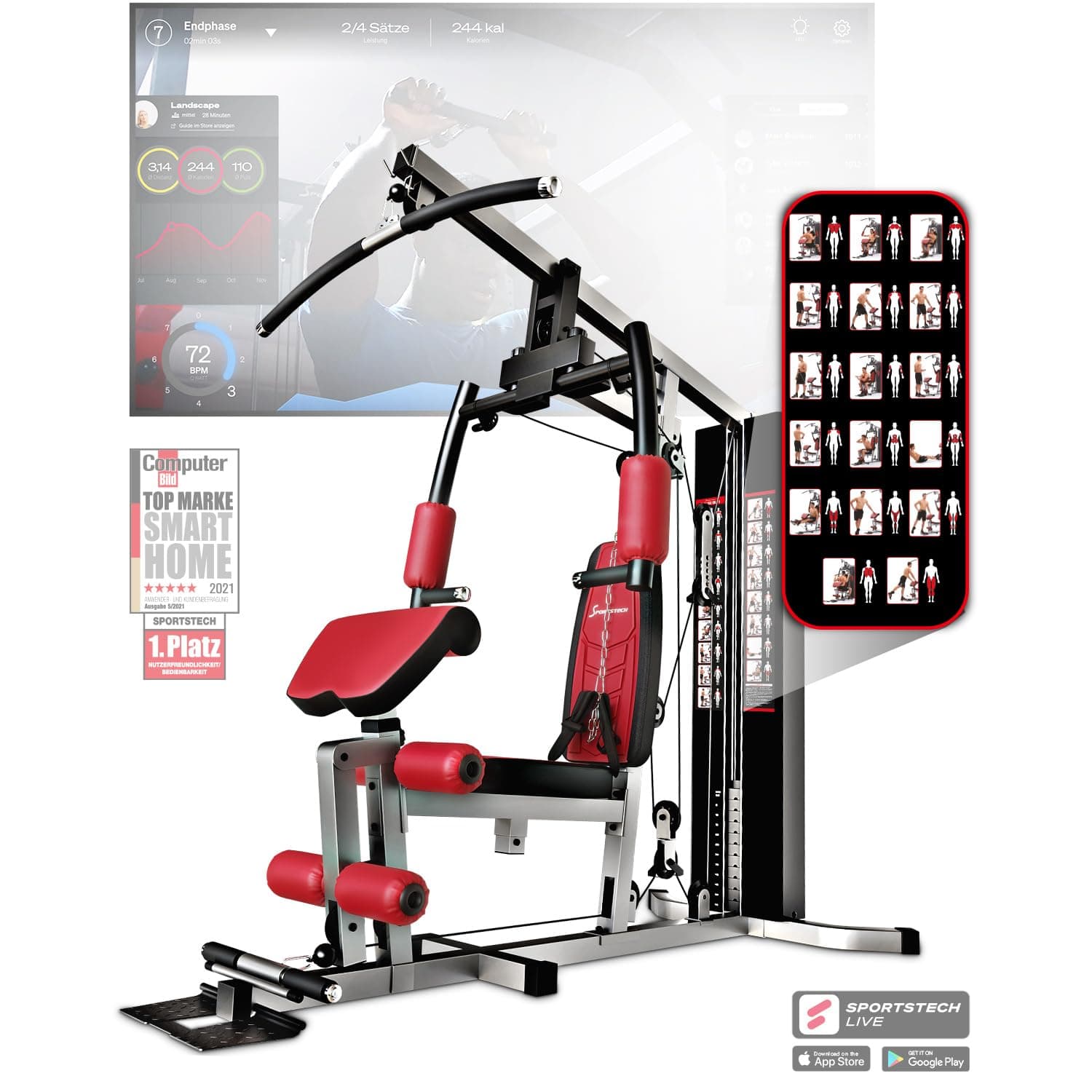 Sportstech Einzigartige Premium Kraftstation HGX100 oder
