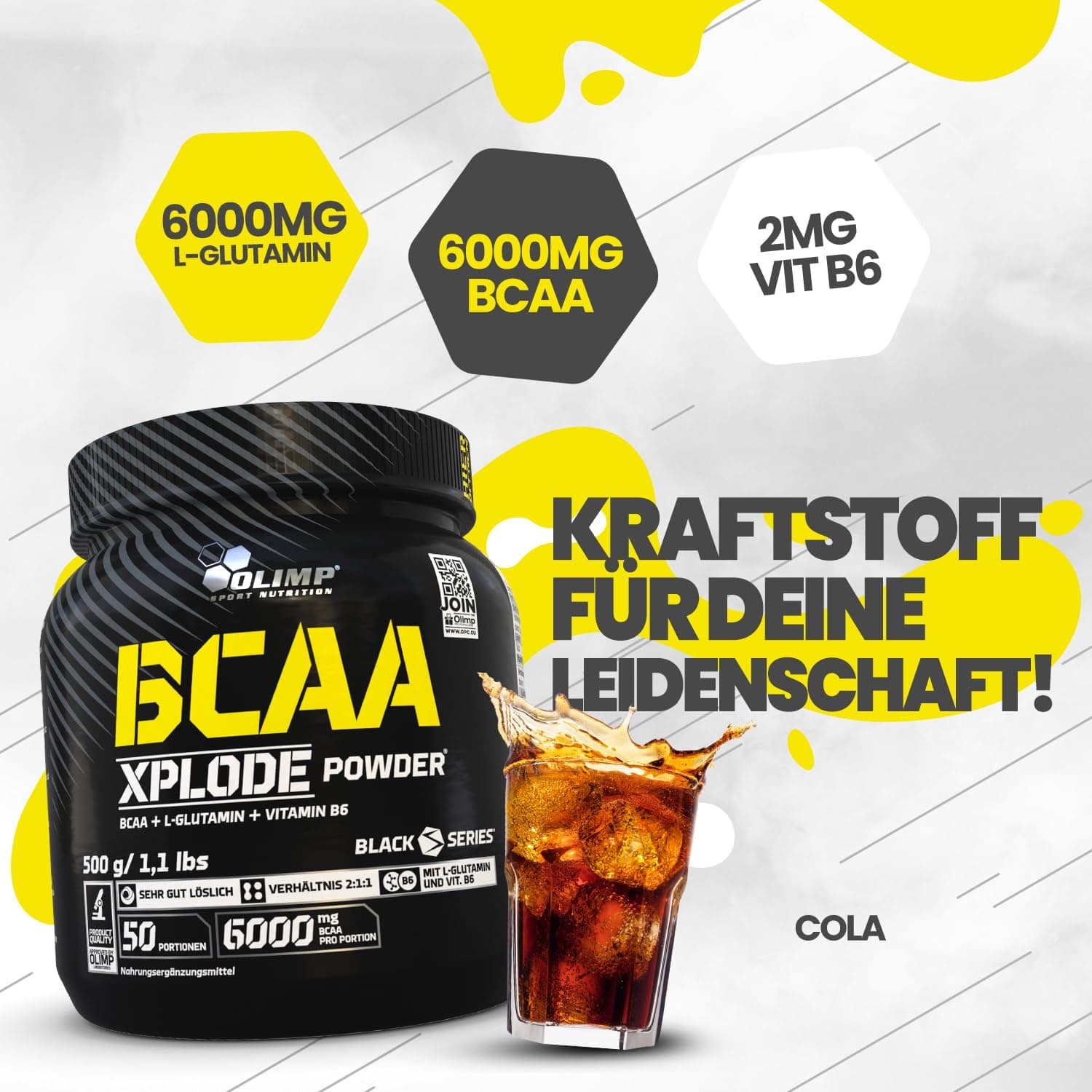 Olimp BCAA Xplode Powder, Cola, 500 g – Bild 3