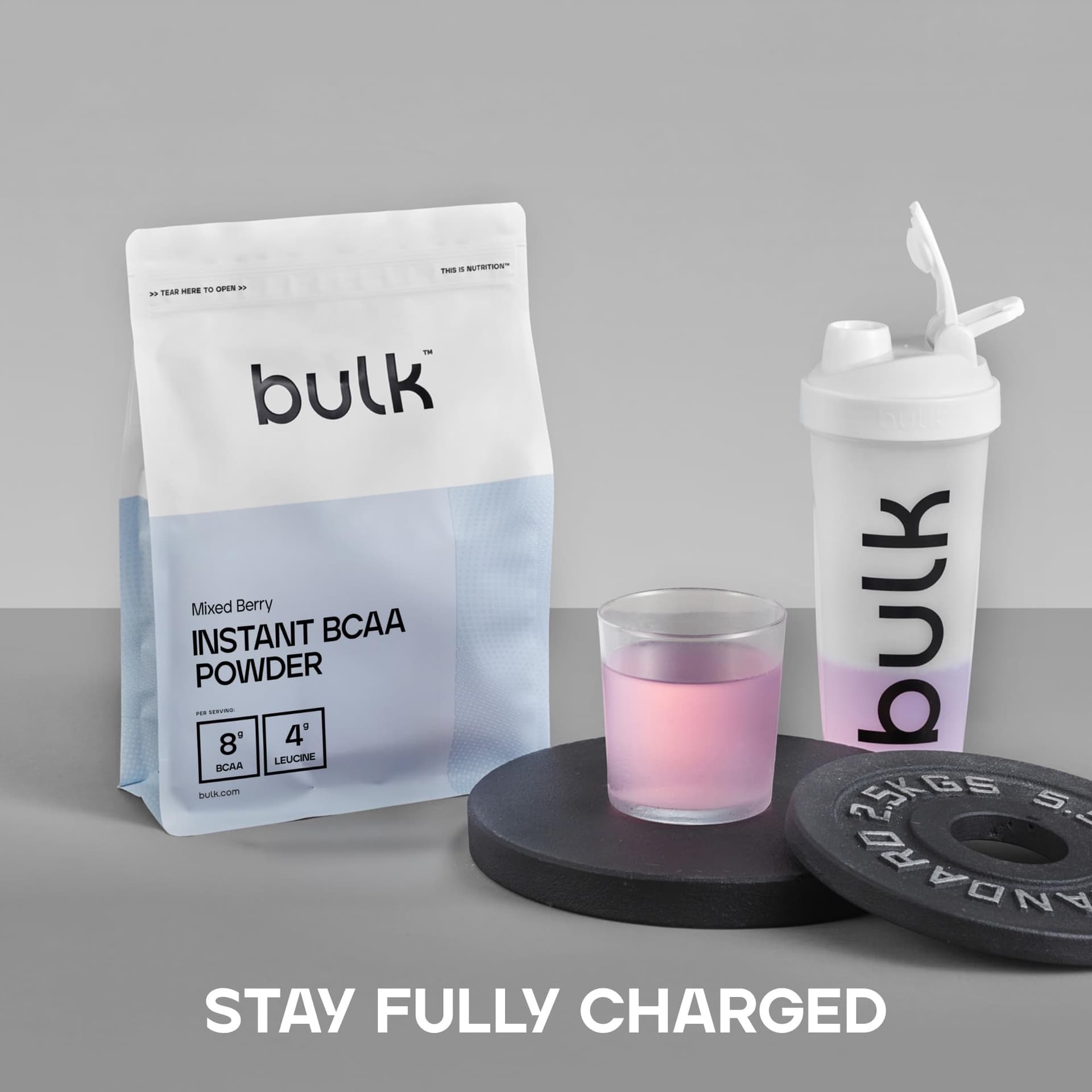 Bulk Pure Instant Branched Chain Amino Acids (BCAA) Powder, Mixed Berry, 500 g – Bild 5
