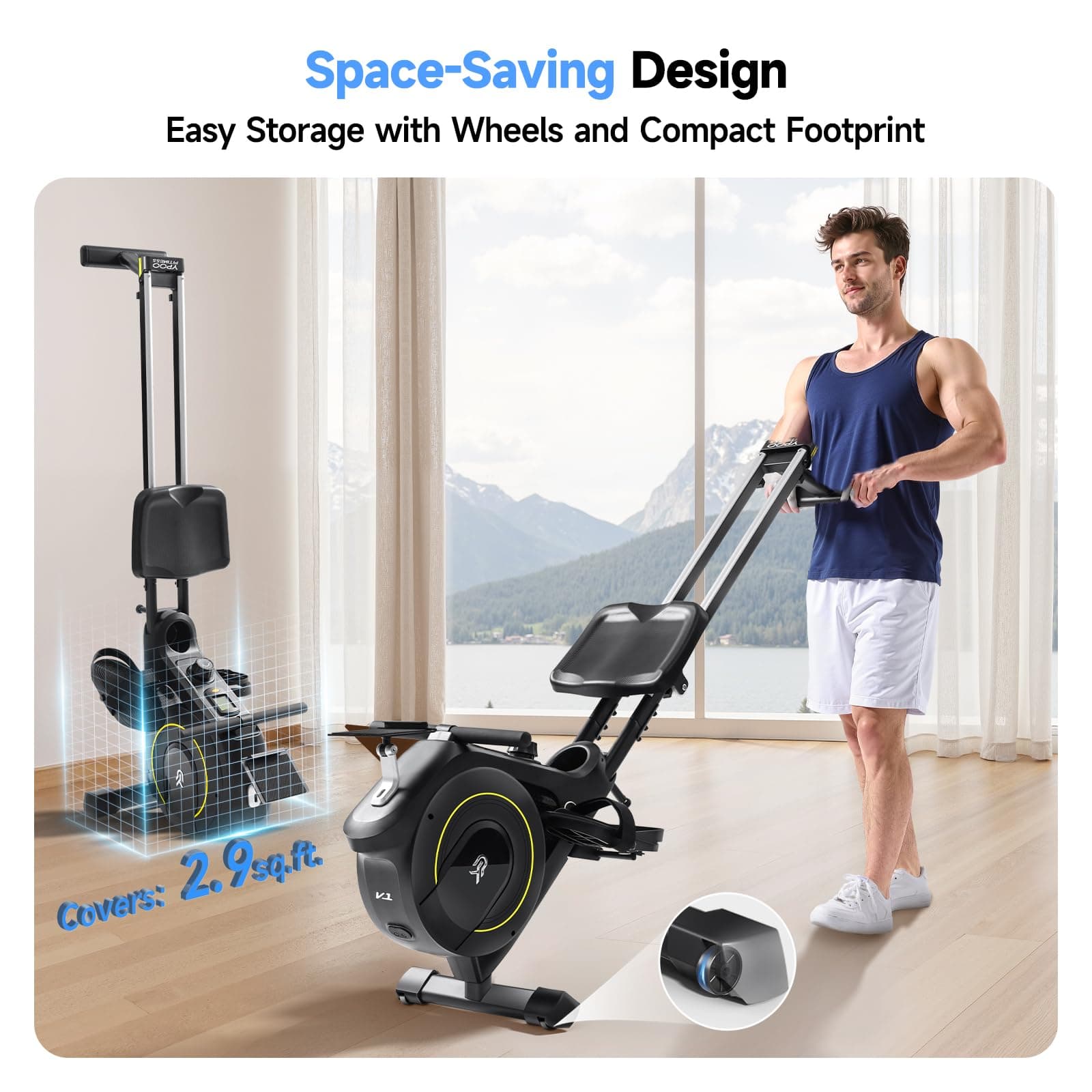YPOO Rowing Machine for Home, 350 LB – Bild 6