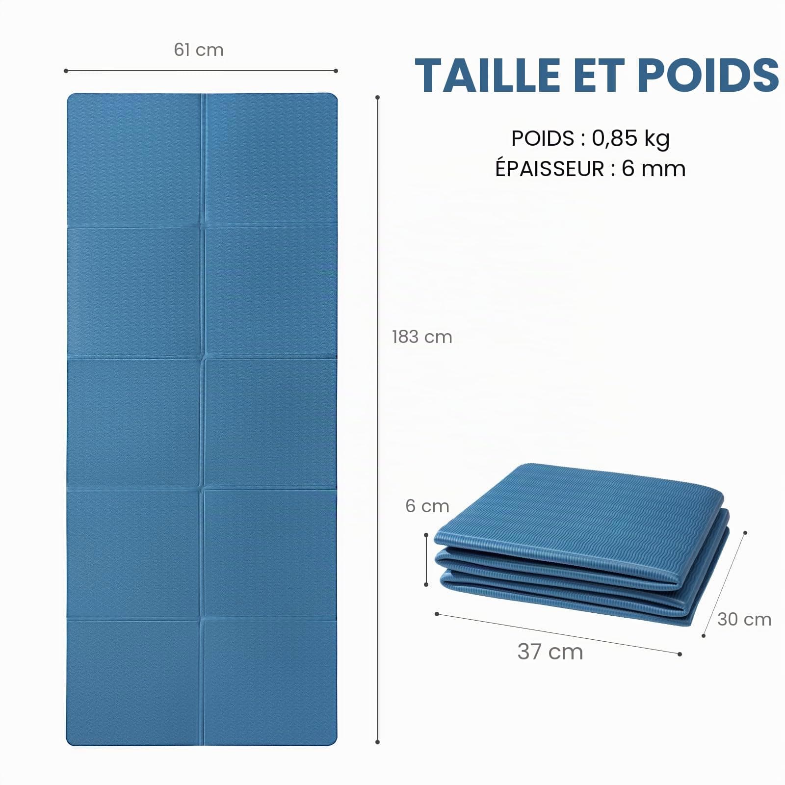 Good Nite Tapis de yoga pliable antidérapant portable léger – Bild 2