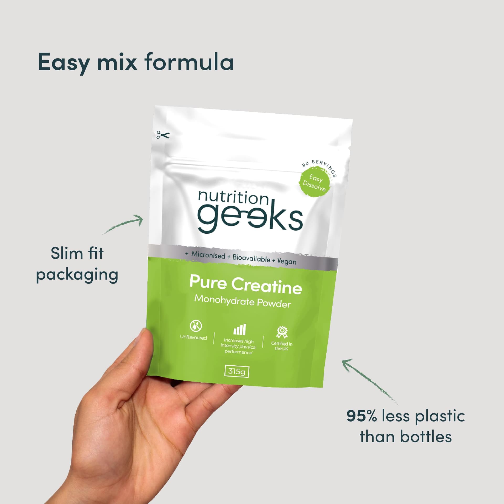 Nutrition Geeks Pure Creatine Monohydrate Powder - 315g – Bild 7