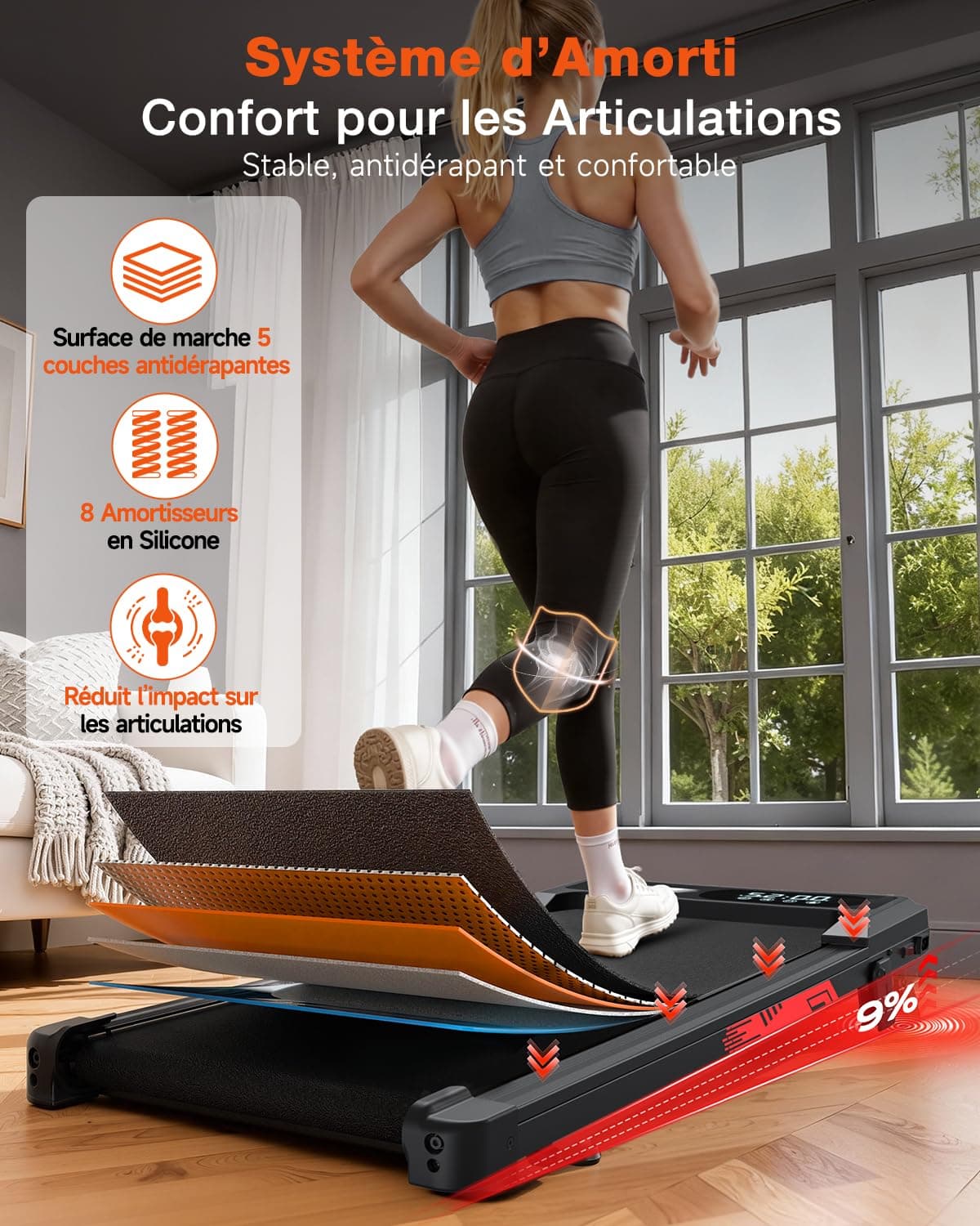 ApexPrime Sports Laufband klappbar elektrisch mit 9% Steigung – Bild 7