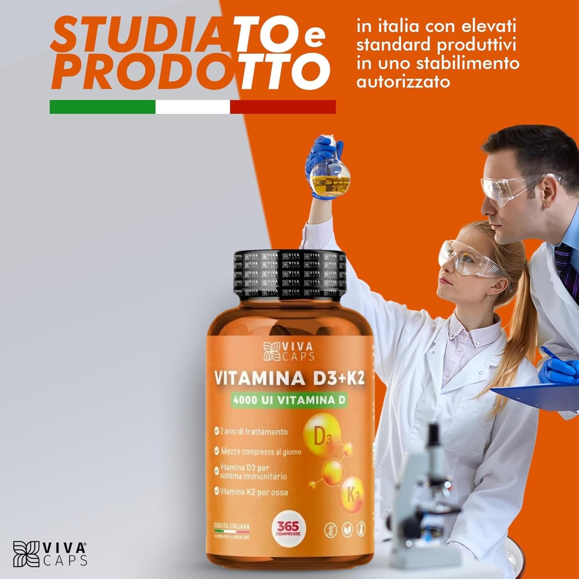 VIVACAPS Vitamina d3 k2 mk7 vegana alto dosaggio 365 Micro compresse – Bild 7