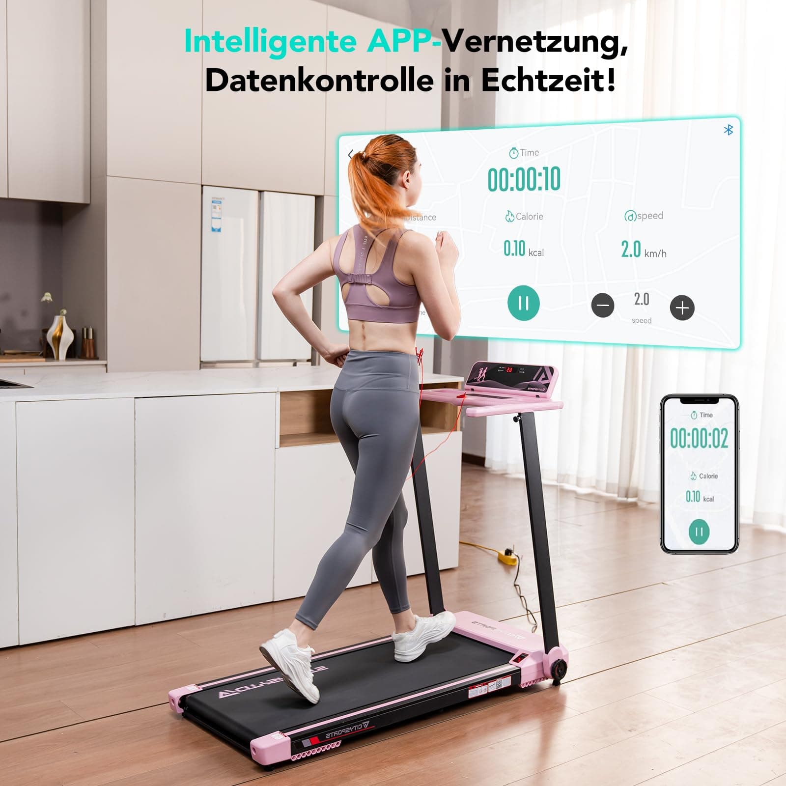 CITYSPORTS Elektrisches Laufband,Klappbares Laufband für – Bild 7