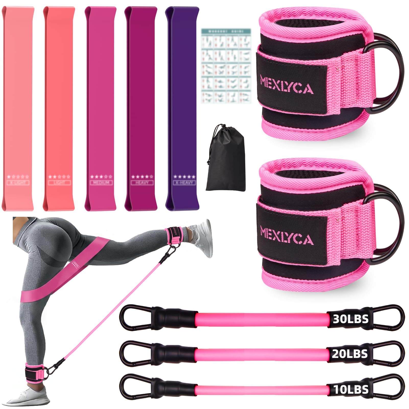 Mexlyca Set di Elastici Fitness, 12 Pezzi