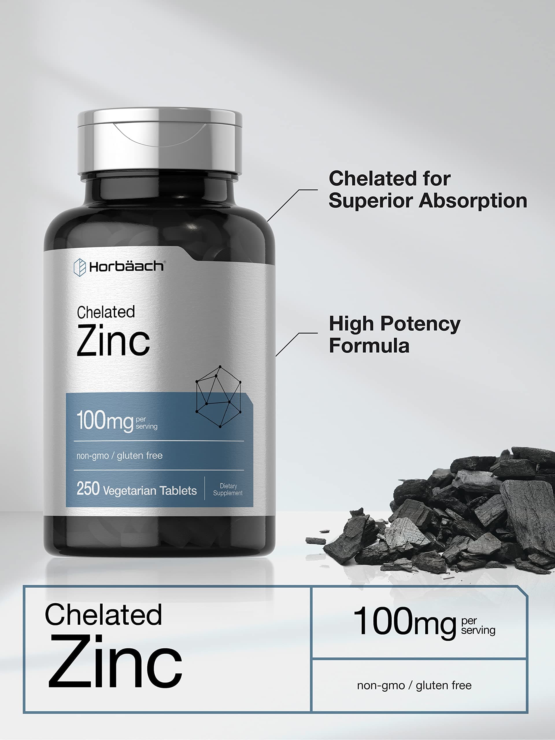 Horbäach Chelated Zinc Supplement 100mg – Bild 3