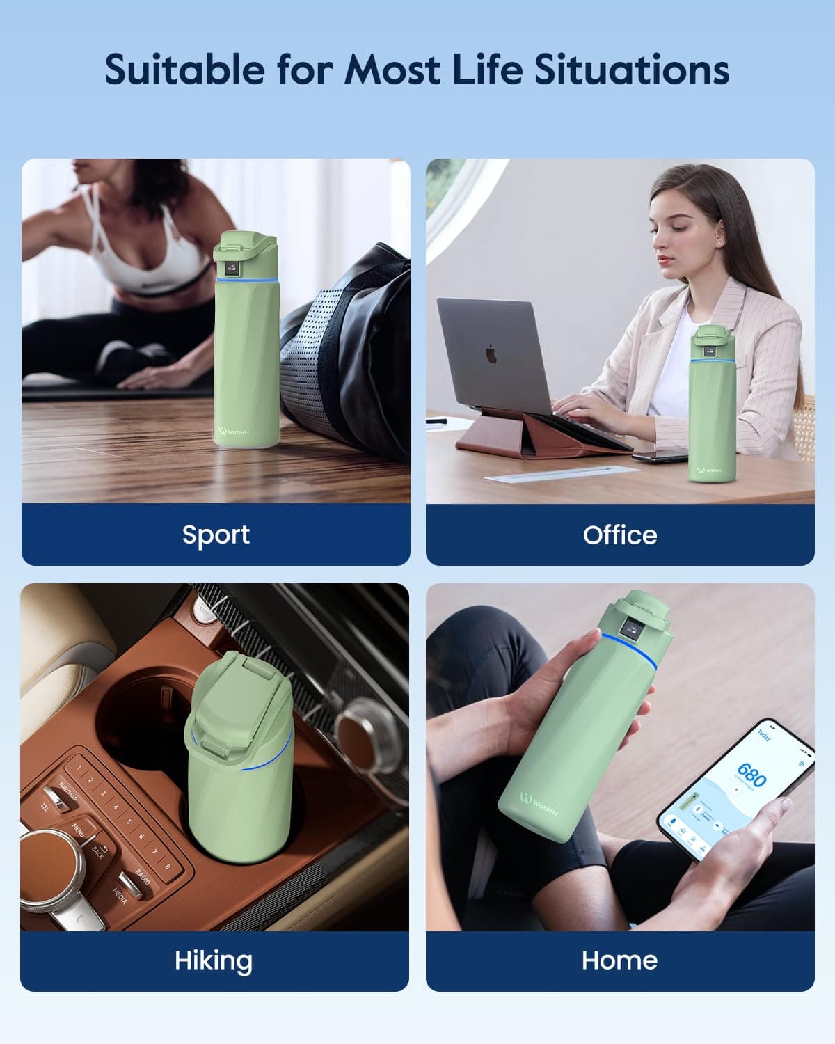 WATERH BOOST Smart Water Bottle that Reminds You to Drink, 710 ml – Bild 8
