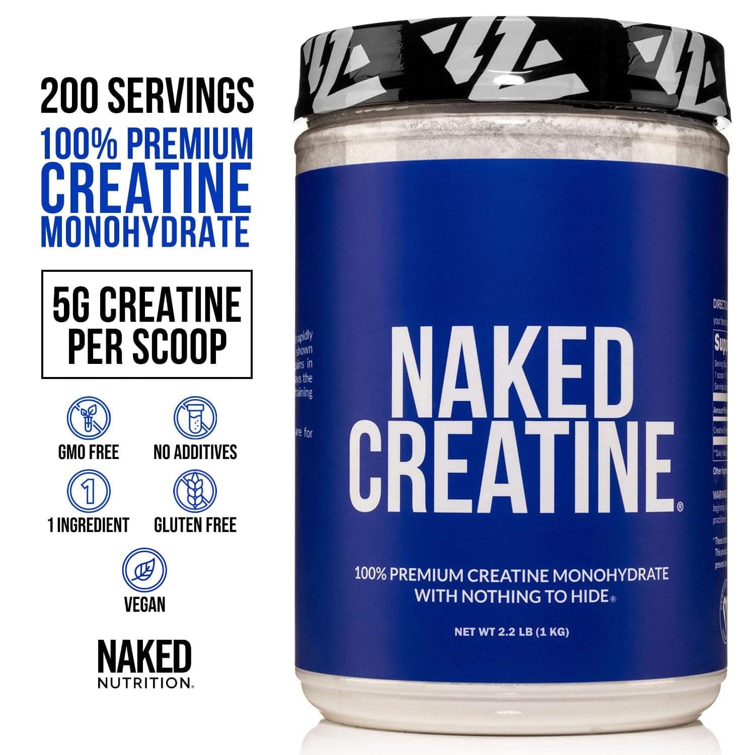 NAKED Pure Micronized Creatine Monohydrate – 200 Servings, 1,000g – Bild 2