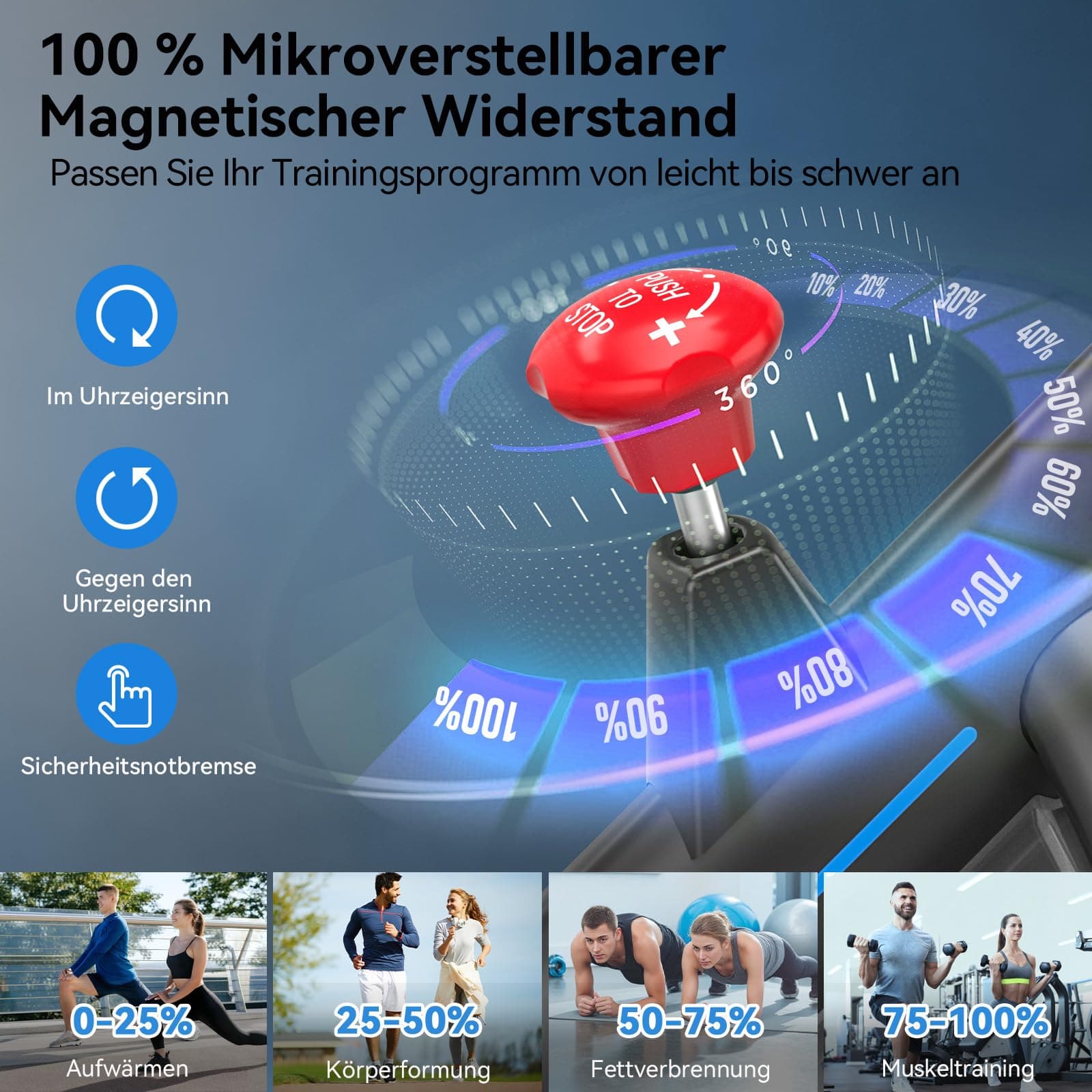 Wenoker Heimtrainer Fahrrad mit App – Bild 2