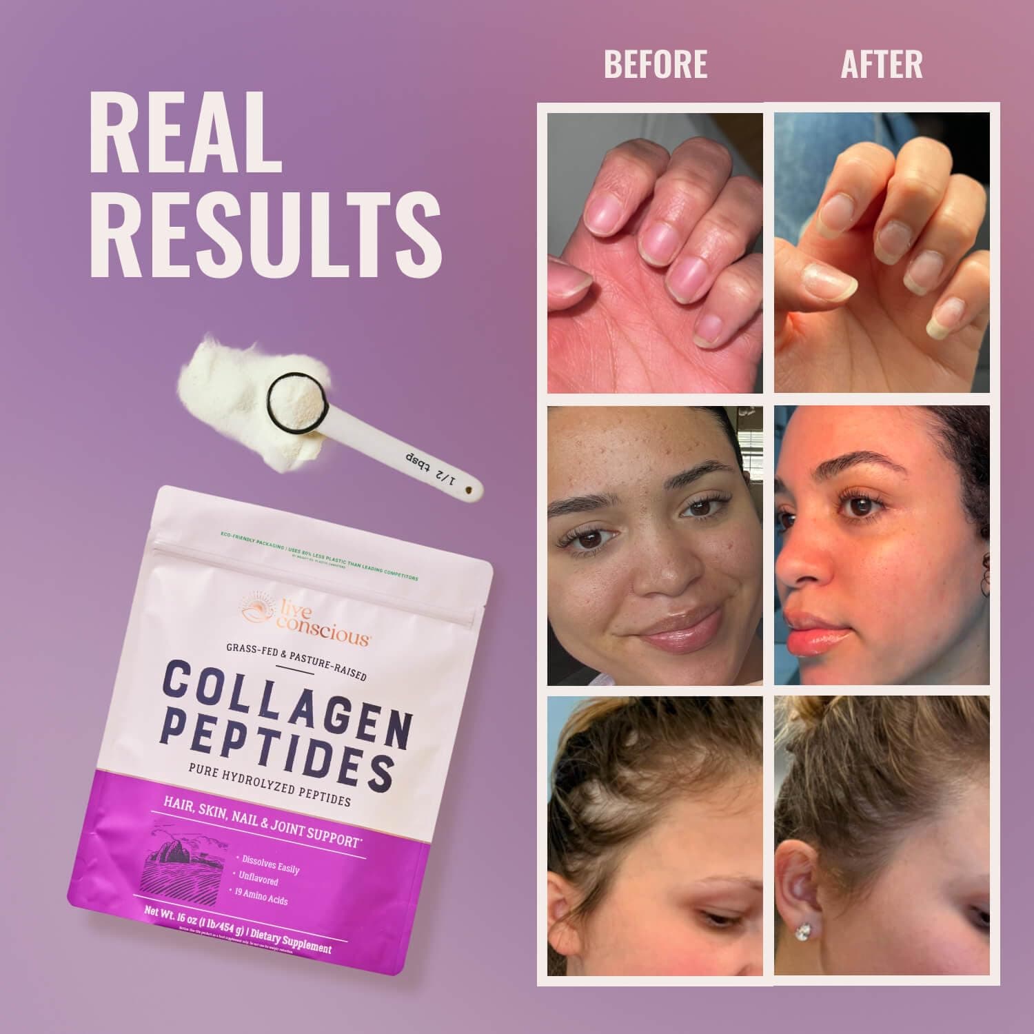 Live Conscious Collagen Peptides Powder – Bild 2