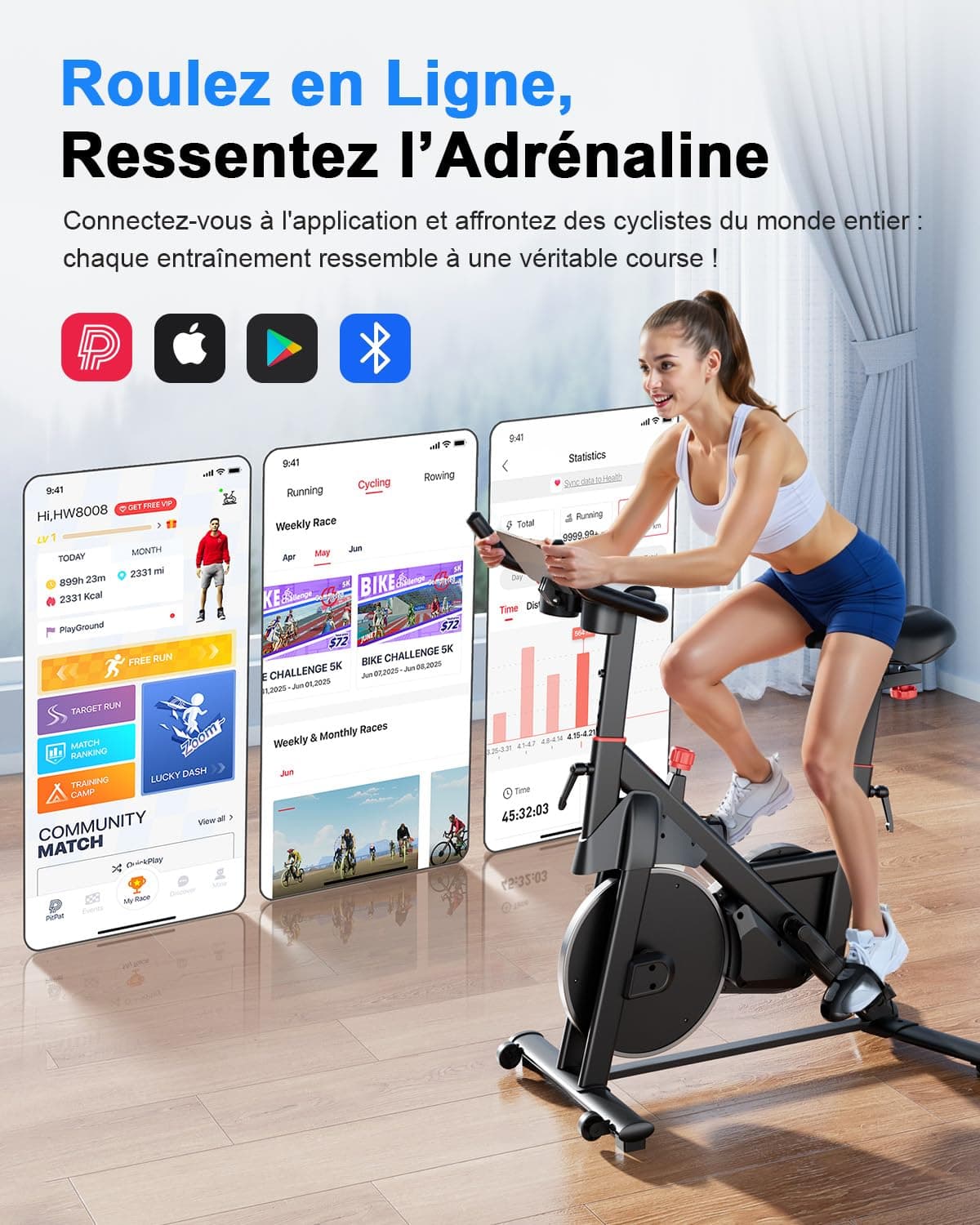 Copant Bicicleta Estática en Cass con Pantalla LCD y App – Bild 2