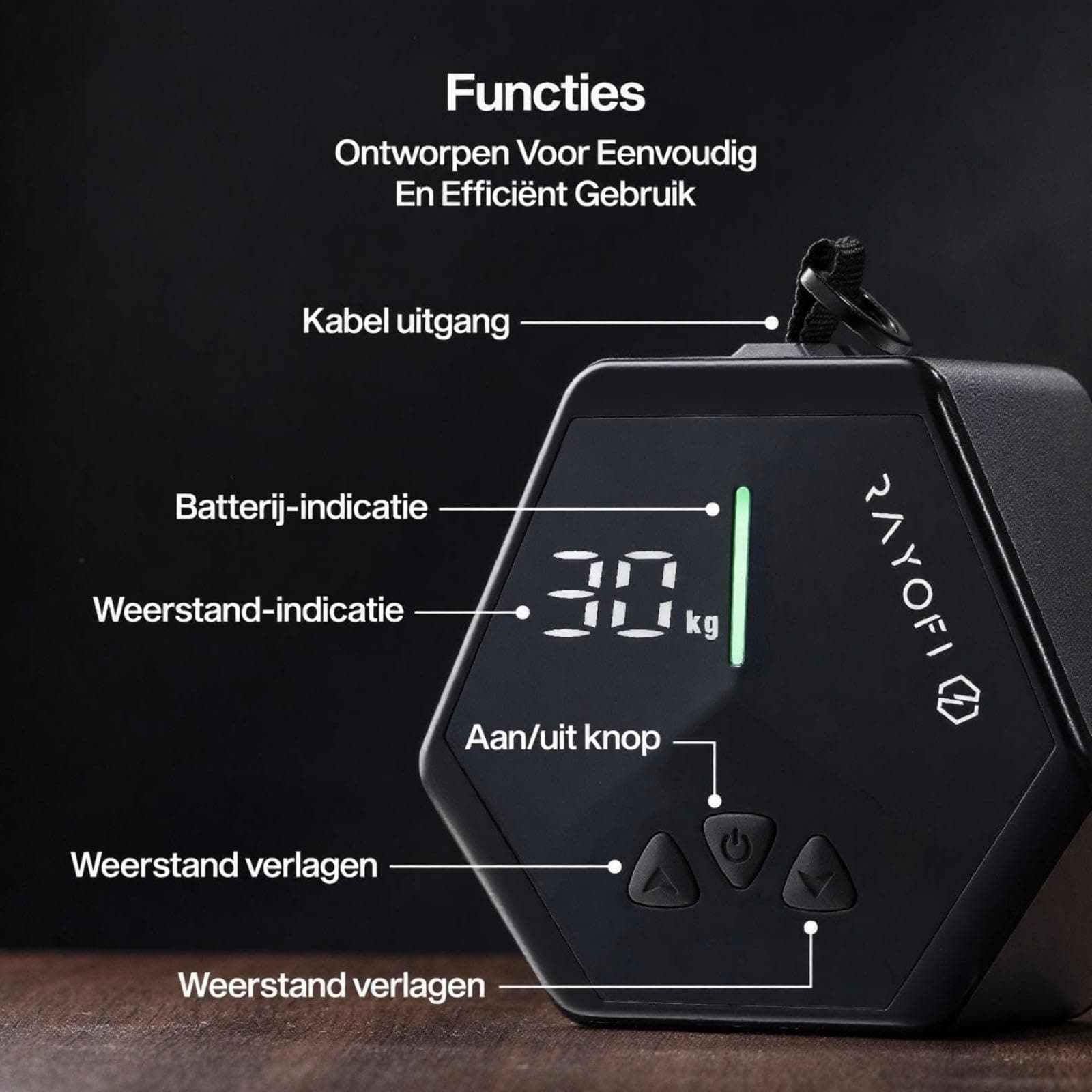 Rayofi Go-Tone Mobile Kraftstation Schwarz, Smart Kabelzug für Zuhause mit App, 30 kg – Bild 4