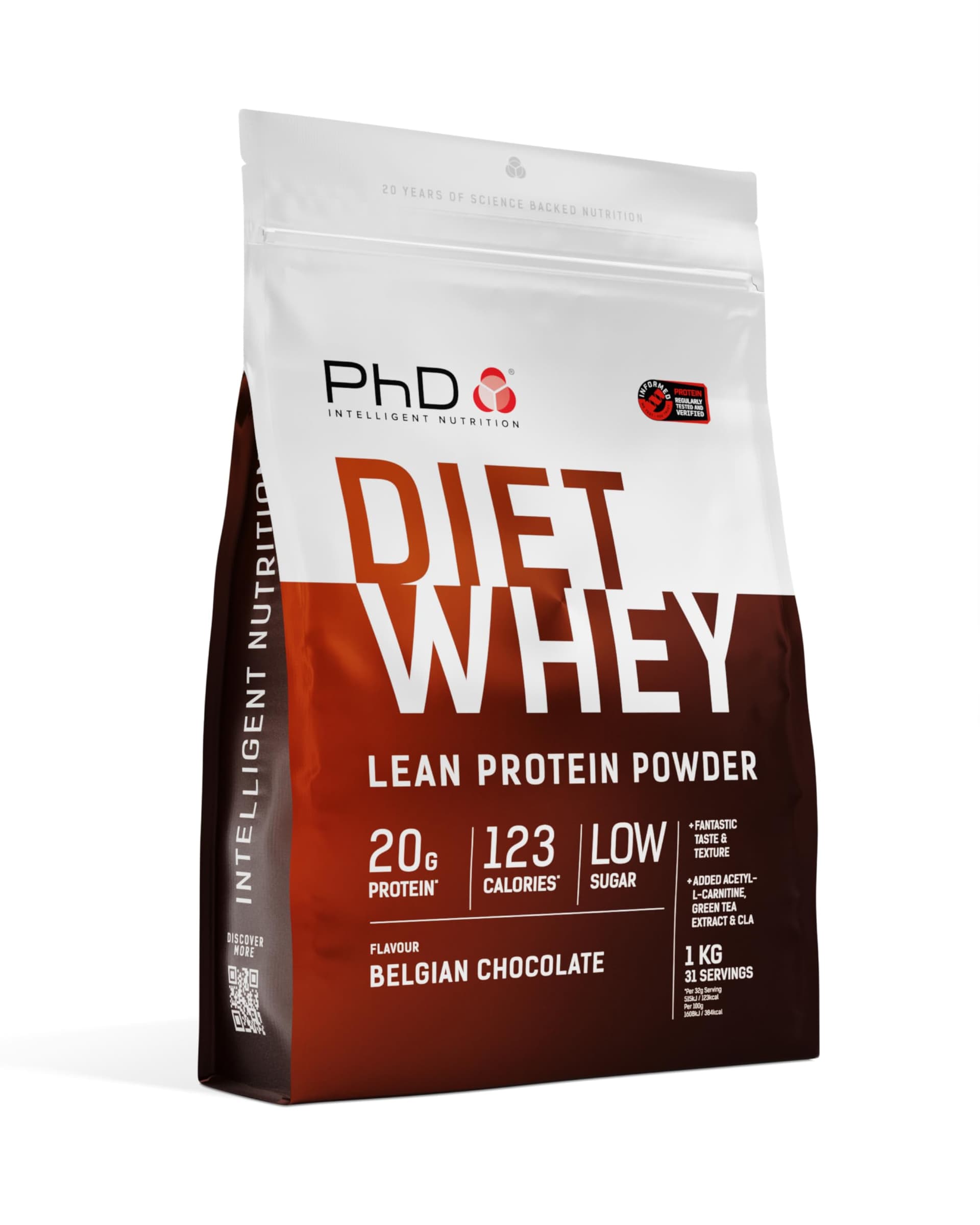 PhD Nutrition Diet Whey Lean Protein Powder, Belgian Chocolate Whey Protein Powder, 1kg – Bild 2