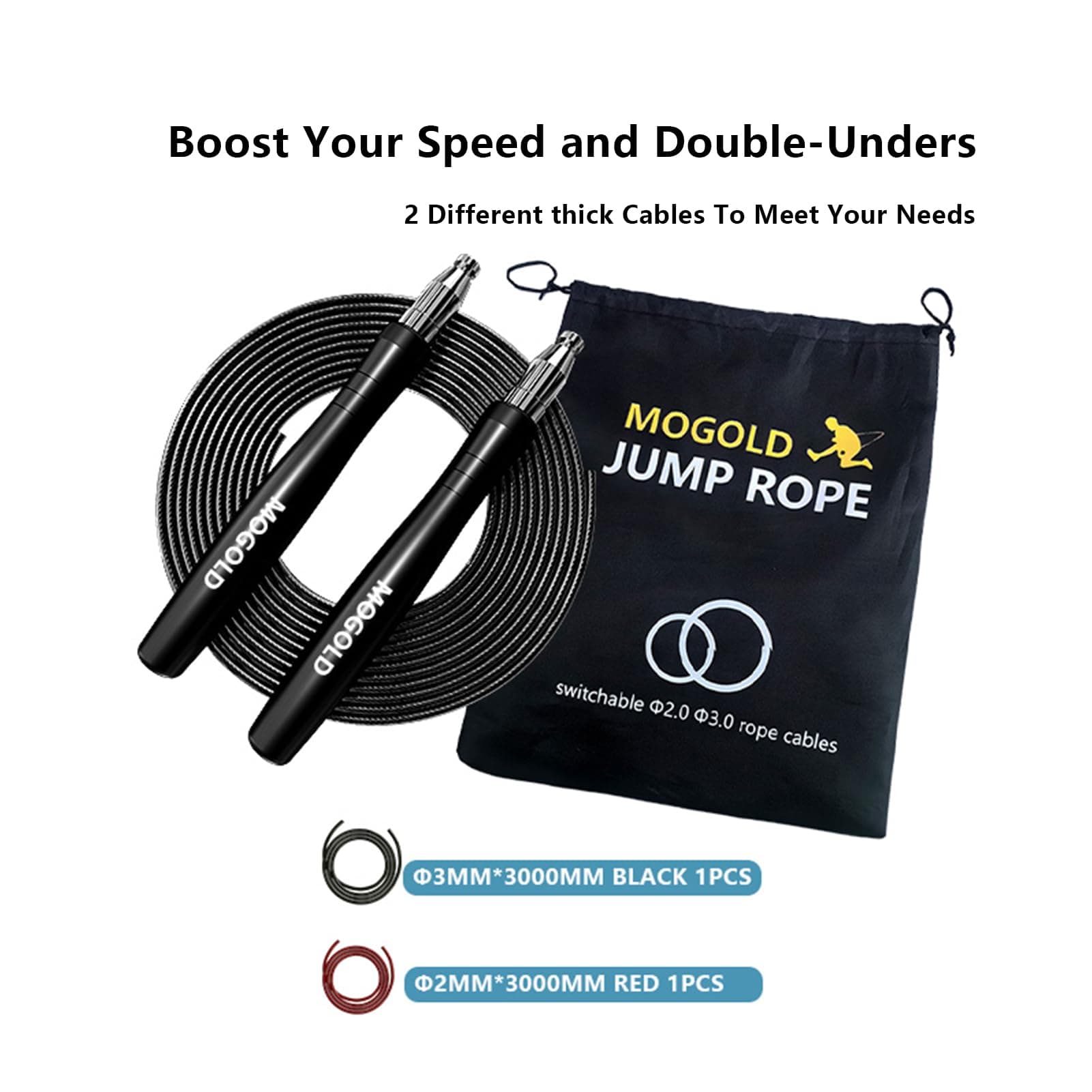 MOGOLD Profi Springseil für Boxen,Crossfit,300cm – Bild 5