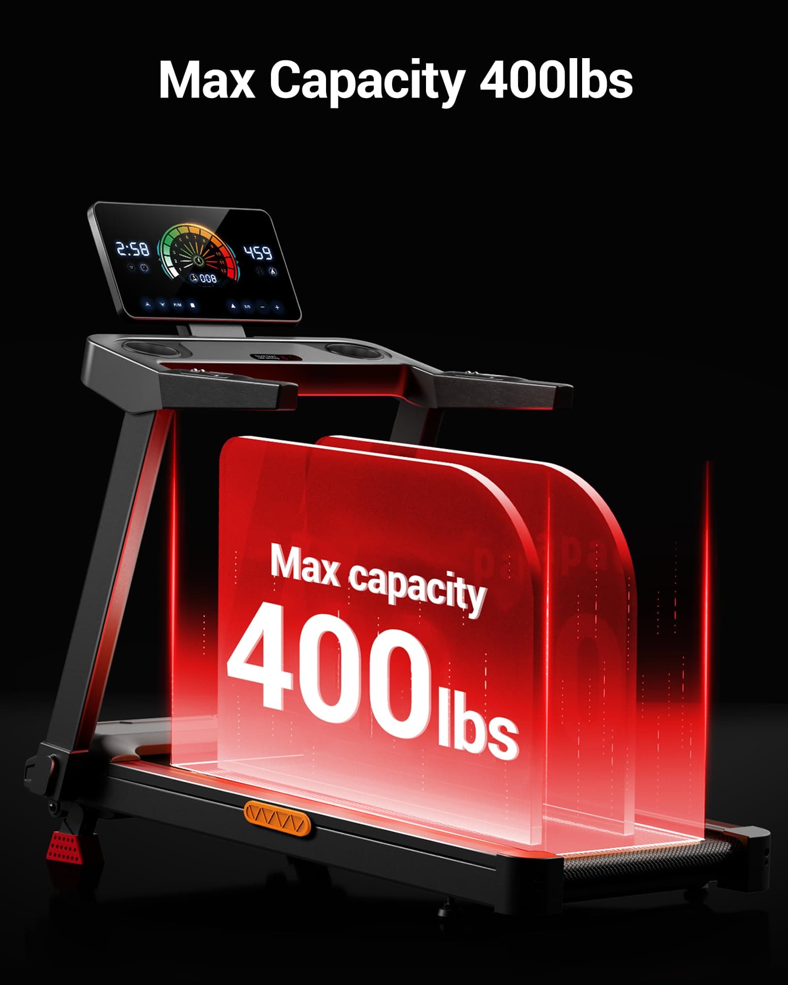 CURSOR FITNESS Foldable Treadmill for Home with 20% Incline – Bild 7