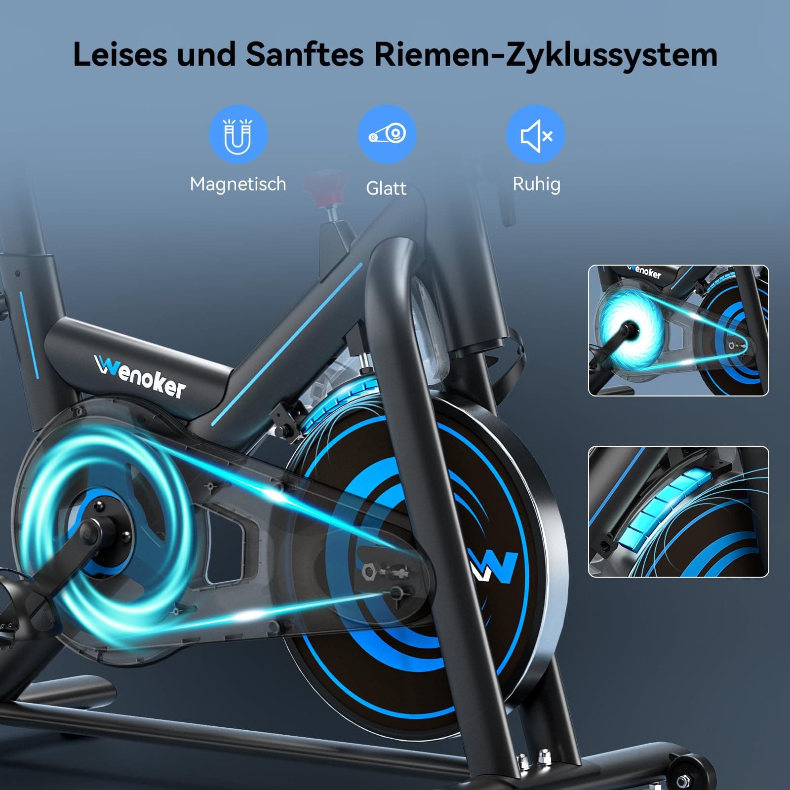 Wenoker Heimtrainer Fahrrad mit App – Bild 2