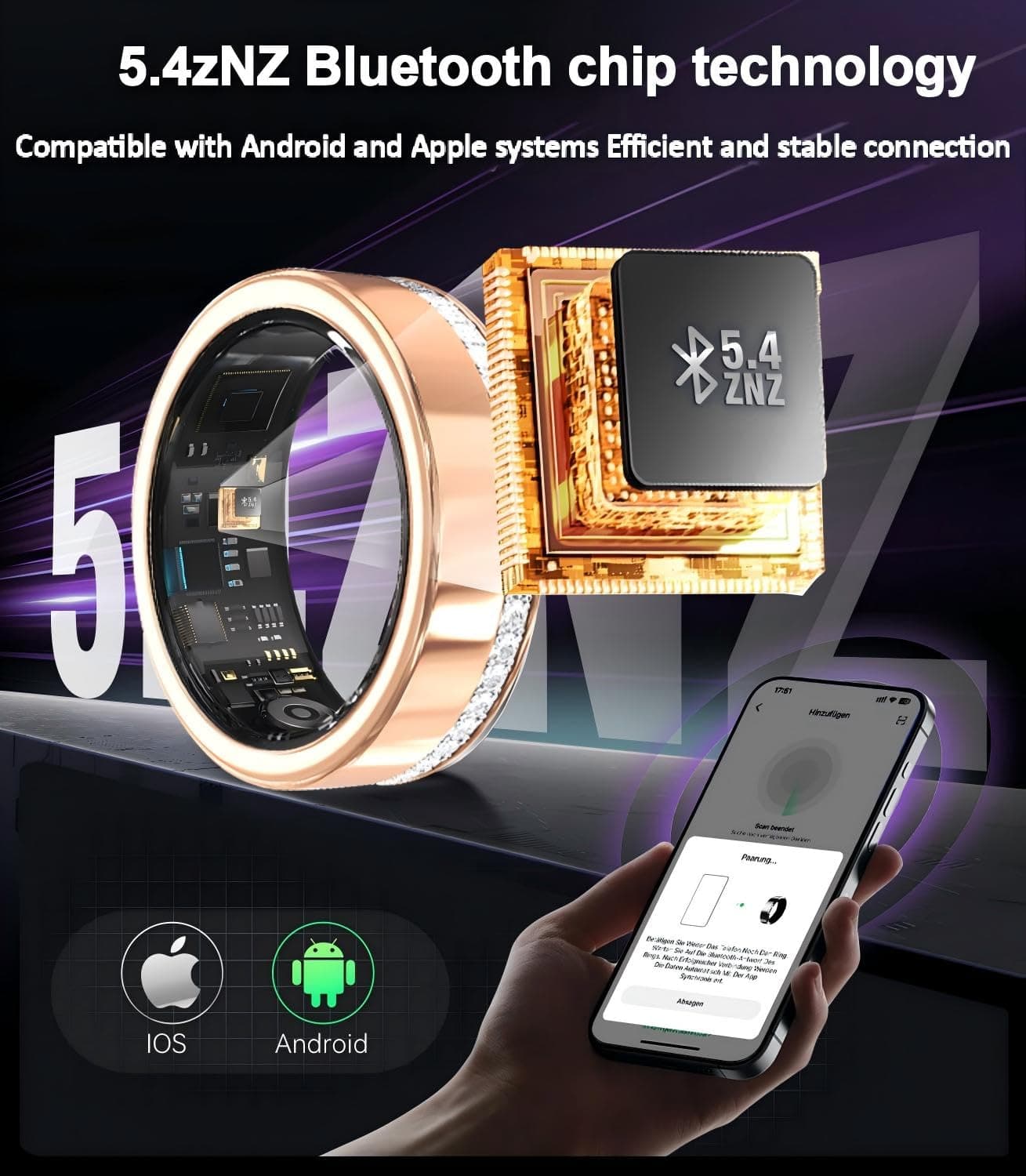 Generic Smart Health Ring Diamond Men's and Women's Sleep and – Bild 4