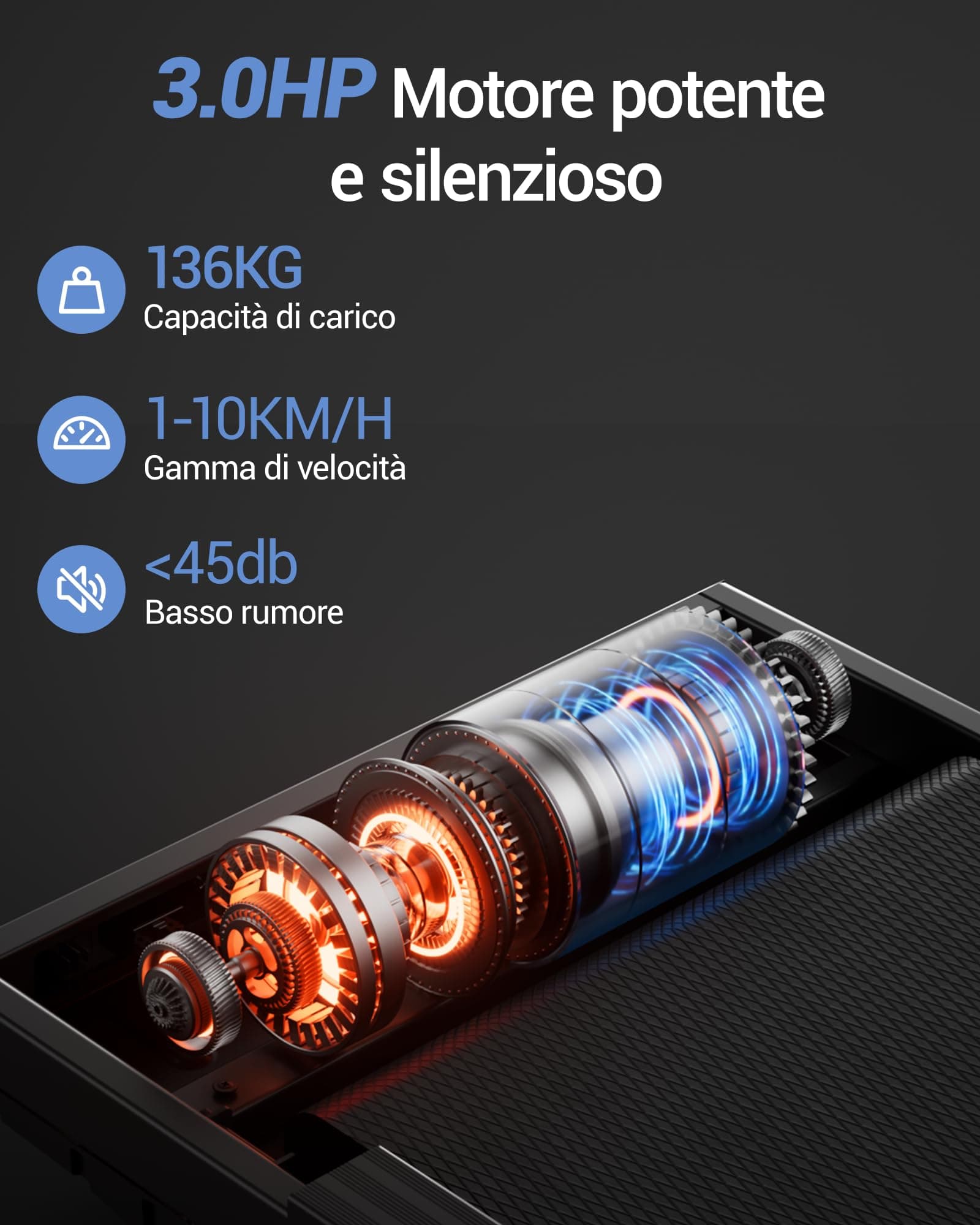 UMAY Tapis Roulant Elettrico Pieghevole con Inclinazione – Bild 8