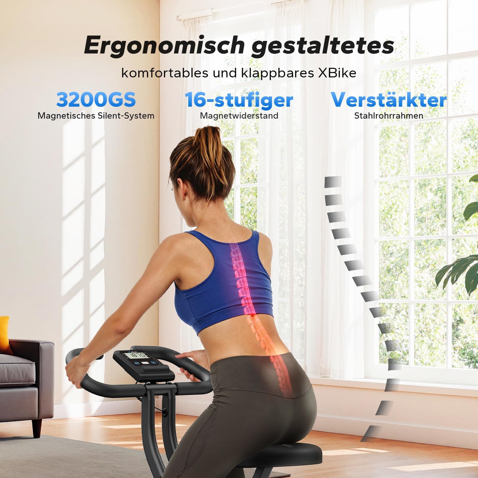 MERACH Heimtrainer Fahrrad Klappbar – Bild 2