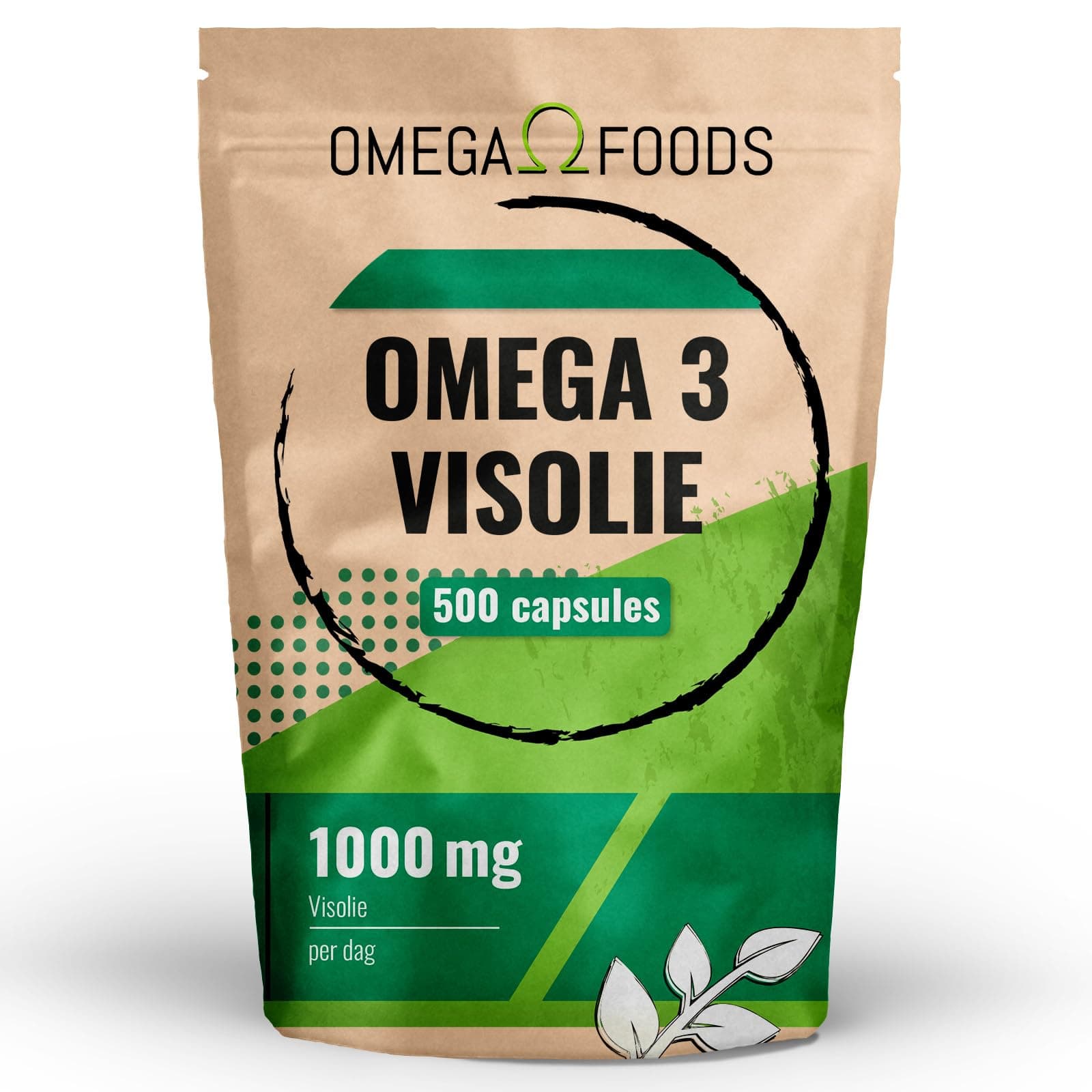OMEGA FOODS Omega 3 Visolie 500 visoliecapsules sterk gedoseerd en super kwaliteit - 1000 mg